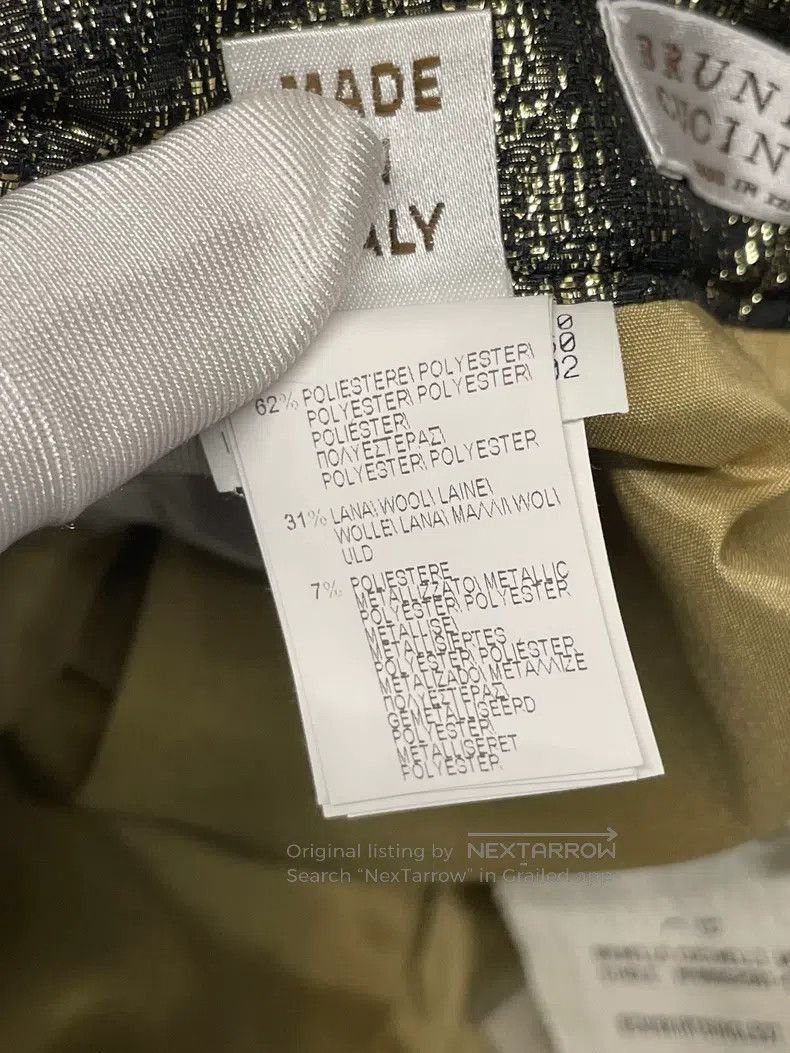 Brunello Cucinelli Brunello Cucinelli Military Green Gold Metallic Polyester Size 27" / US 4 / IT 40 - 8 Thumbnail