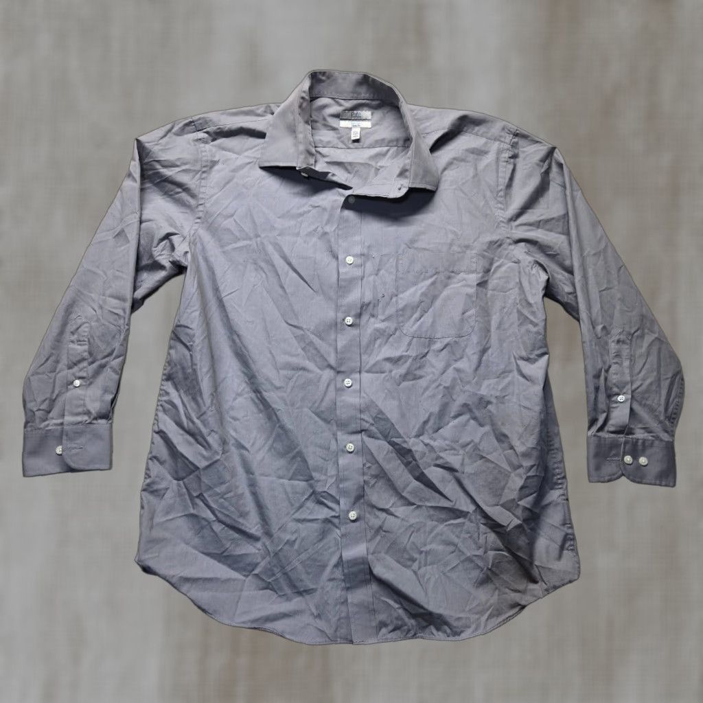 Croft & Barrow Croft & Barrow Shirt Men Adult Size 17.5 32/33 Gray Button-Up Collared Classic Fit Casual Size US XL / EU 56 / 4 - 1 Thumbnail