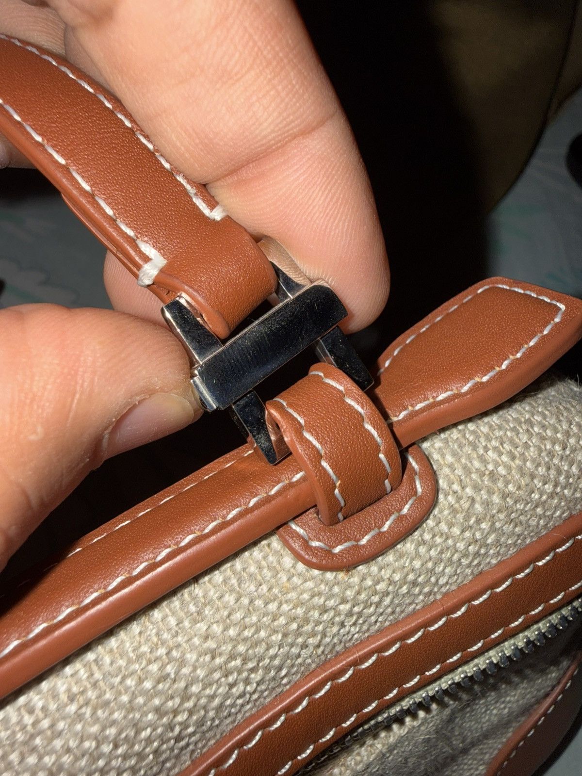 Loro Piana Loro Piana Extra Pocket L19 Canvas & Leather Top Handle Bag Size ONE SIZE - 13 Thumbnail