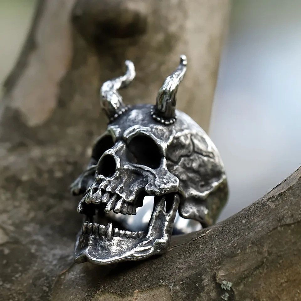 Jewelry Horned Satan Devil Ring Size 9 Size ONE SIZE - 2 Thumbnail