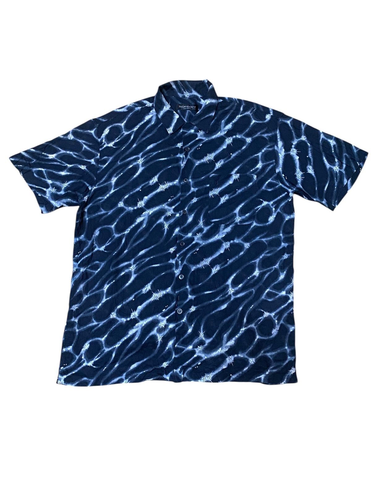 Yves Saint Laurent YSL Fullprint Stardust Pattern Button Up Shirt Size US XL / EU 56 / 4 - 1 Thumbnail