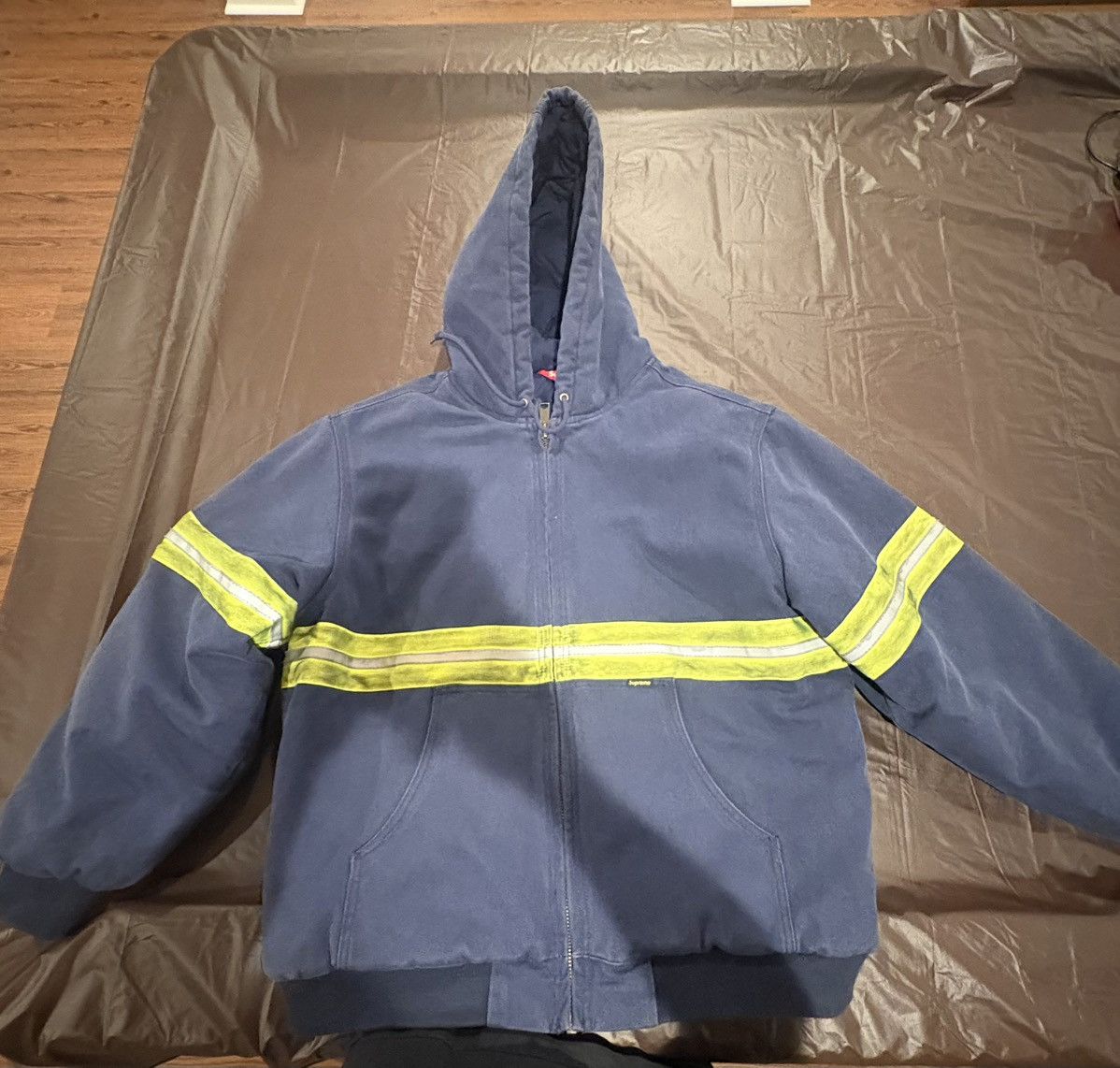 Supreme SUPREME HJR TROMPE L'OEIL HOODED WORK JACKET BLUE | Grailed