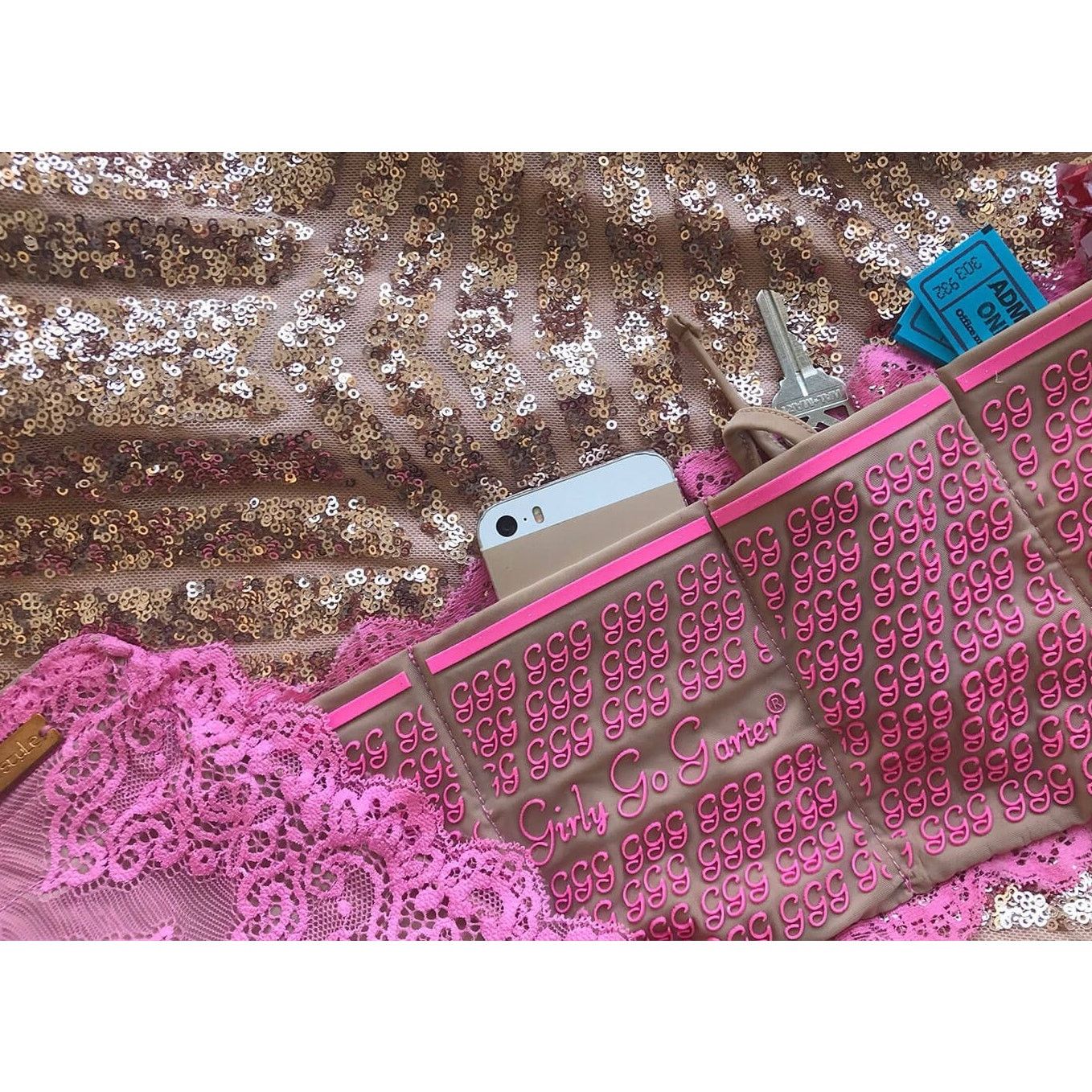 Other ANDY PAIGE GirlyGoGarter® Security Pocket Thigh Purse | Sz L Size ONE SIZE - 8 Thumbnail