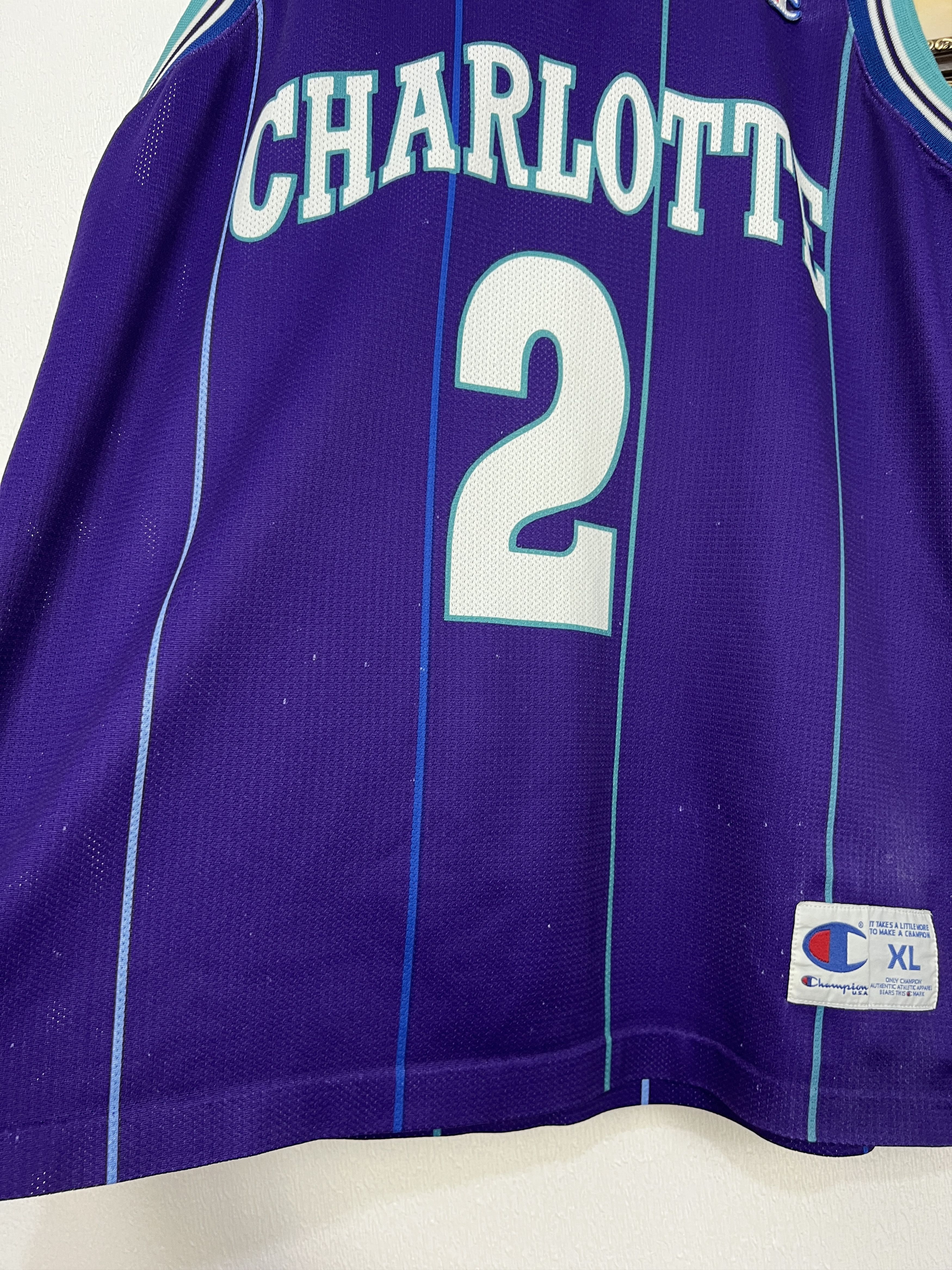 Champion Vintage 90's Champion Charlotte Hornets Johnson Jersey Size US XL / EU 56 / 4 - 5 Thumbnail