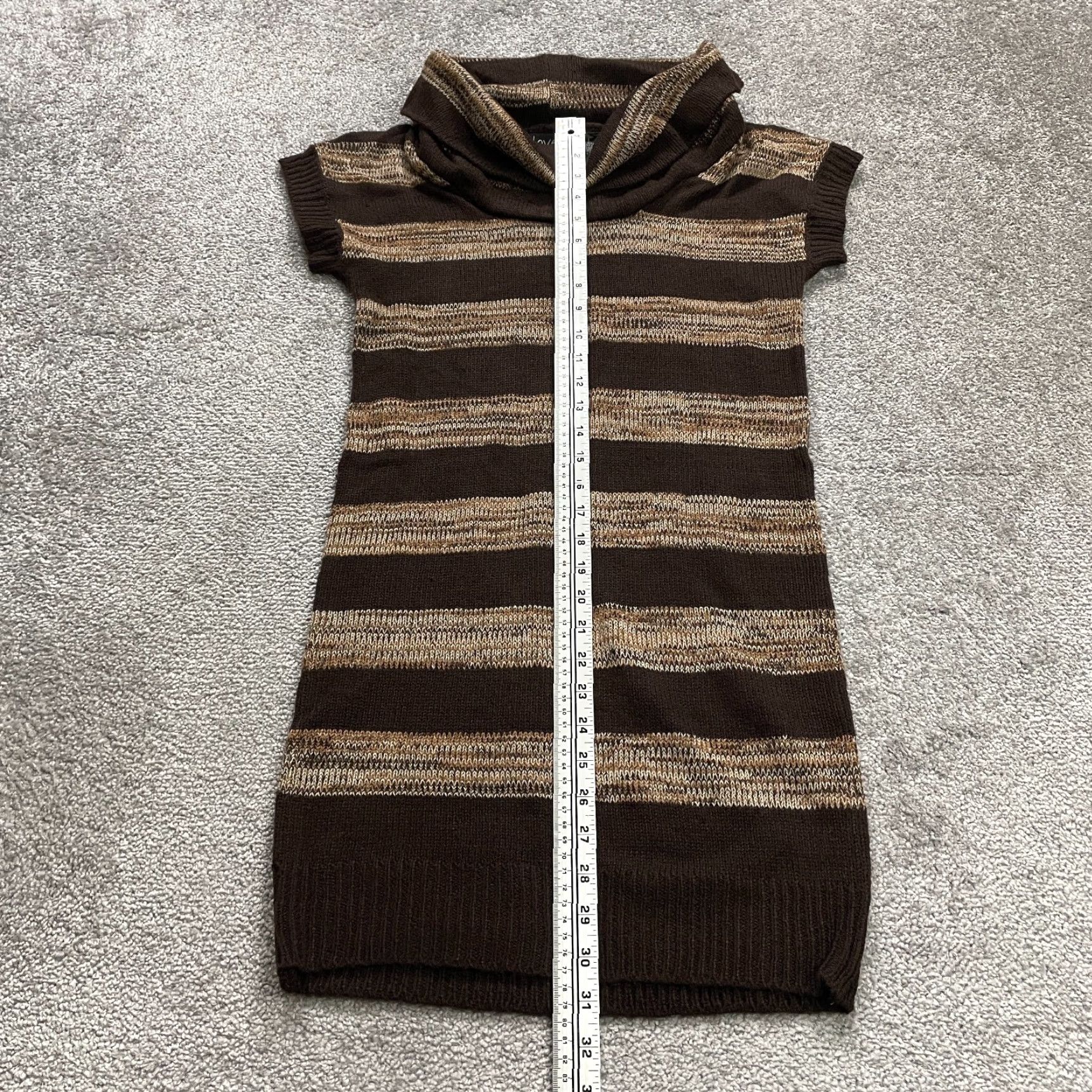 Vintage Love by Chesley Acrylic Sweater Womens L Brown Sleeveless Cowl Neck Knit Top Size L / US 10 / IT 46 - 7 Thumbnail
