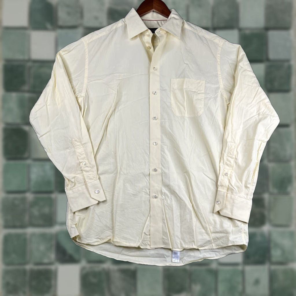 Eton Eton Ganghester Shirt 42 Mens Yellow Striped Button-Up Long Sleeve Cotton Woven Classic Casual Size US XL / EU 56 / 4 - 1 Thumbnail