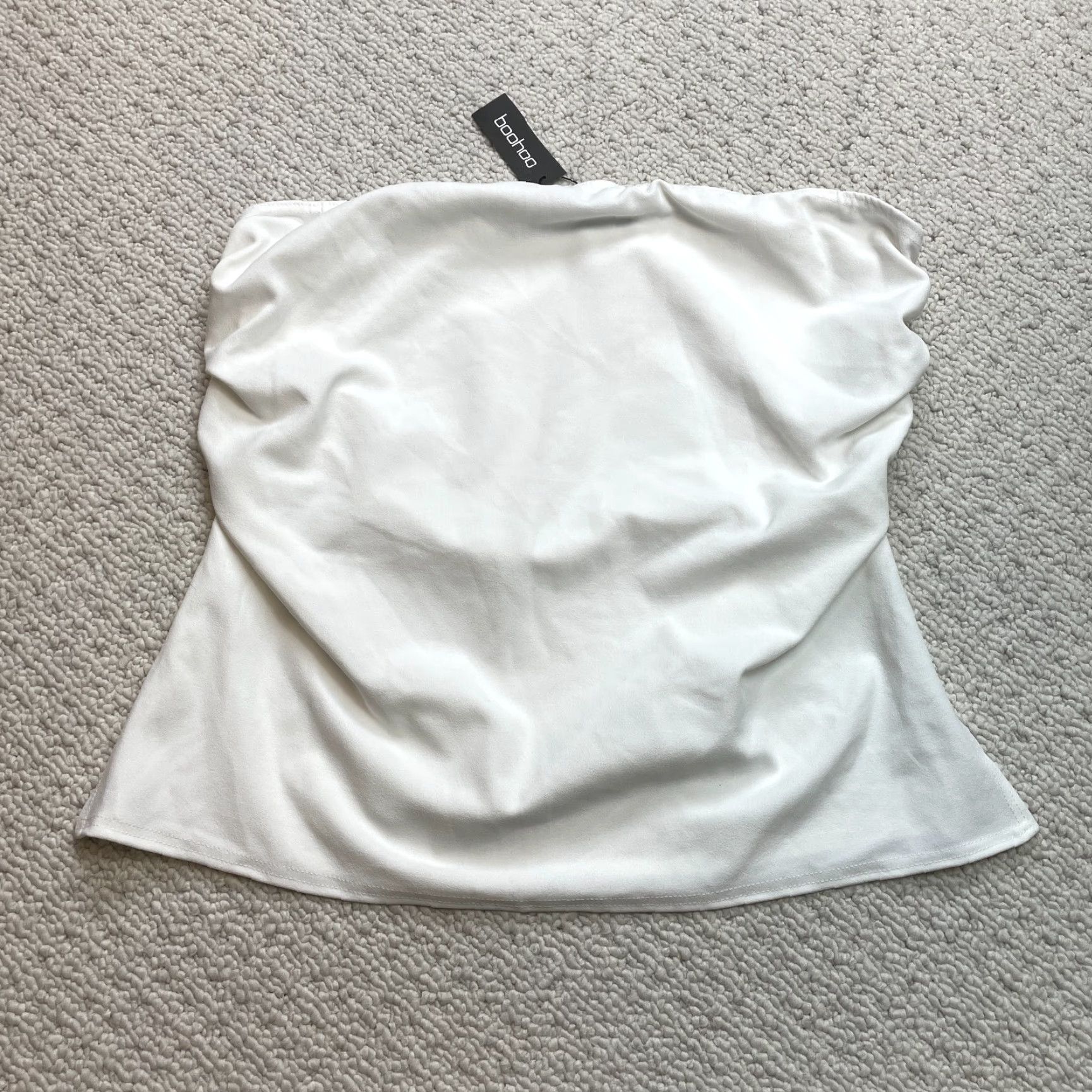 Boohoo Boohoo White Tank Womens Plus 20 Strapless Ruched Bandeau Tube Top NWT Casual Shirt Size 3XL / US 20-22 - 2 Thumbnail