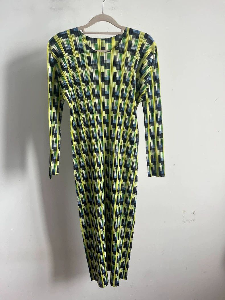 Issey Miyake Issey Miyake JH685 Mosaic Long Dress - dmc Size US 30 / EU 46 - 1 Thumbnail