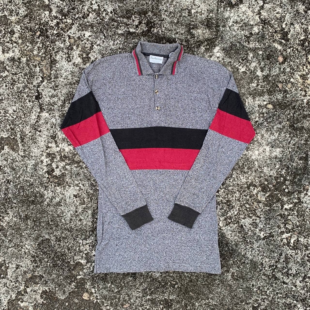 Vintage 90s BURBERRY Slim Fit Long Sleeve Polo Tshirt
