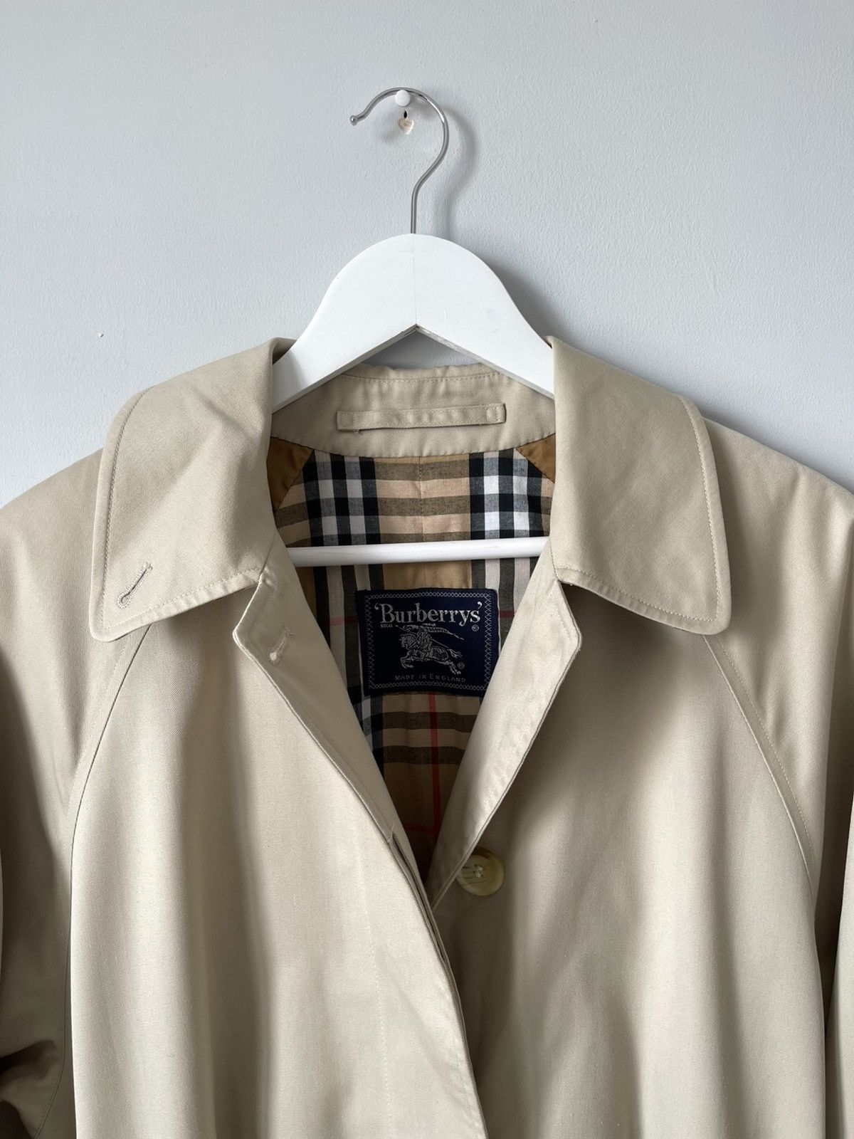 Burberry Vintage 90's Burberry Nova Check Belted Beige Trench Coat Size L / US 10 / IT 46 - 7 Thumbnail