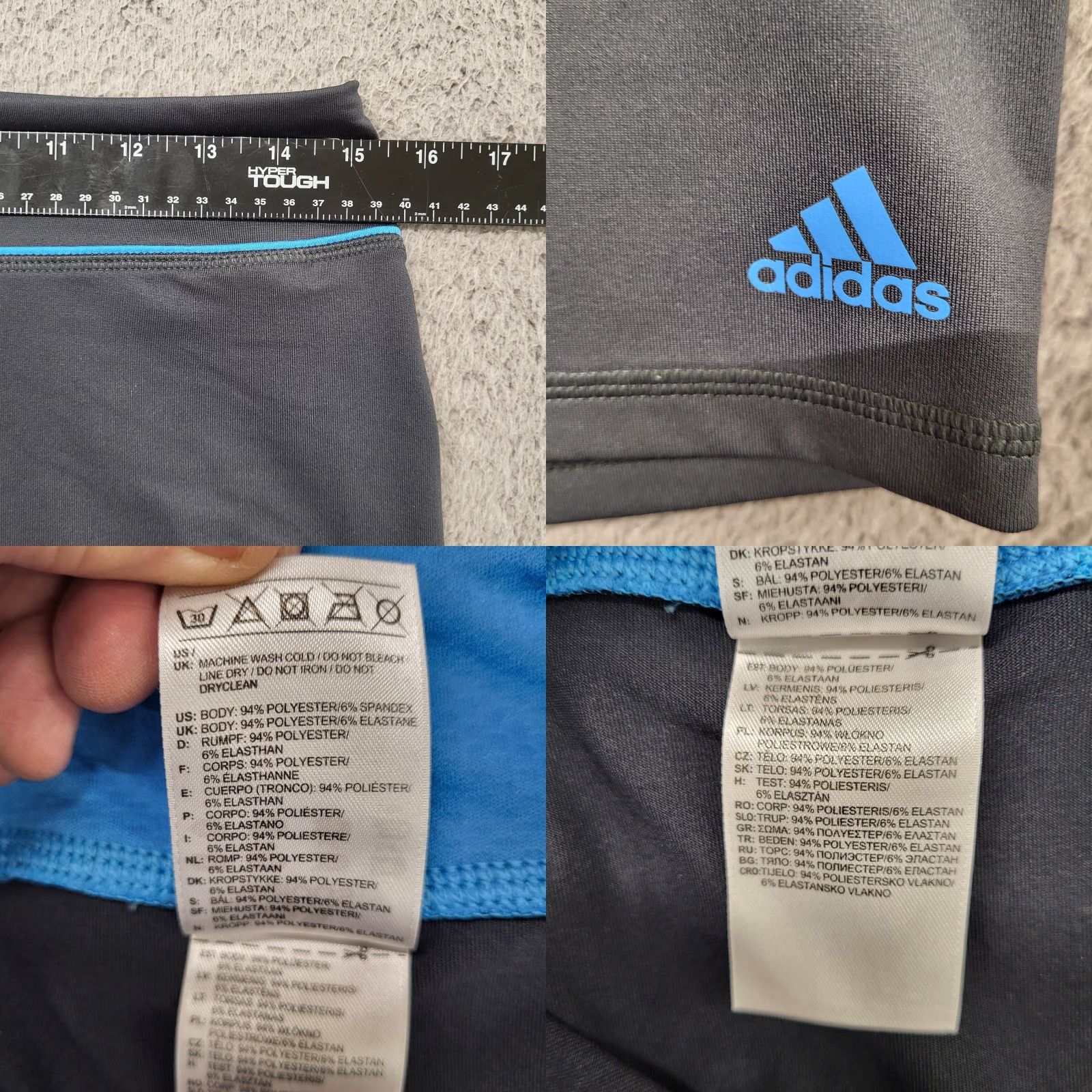 Adidas ADIDAS Shorts Women L Gray Stretch Waist Mid Rise Compression Workout 094 Size 36" / US 14 / IT 50 - 8 Thumbnail