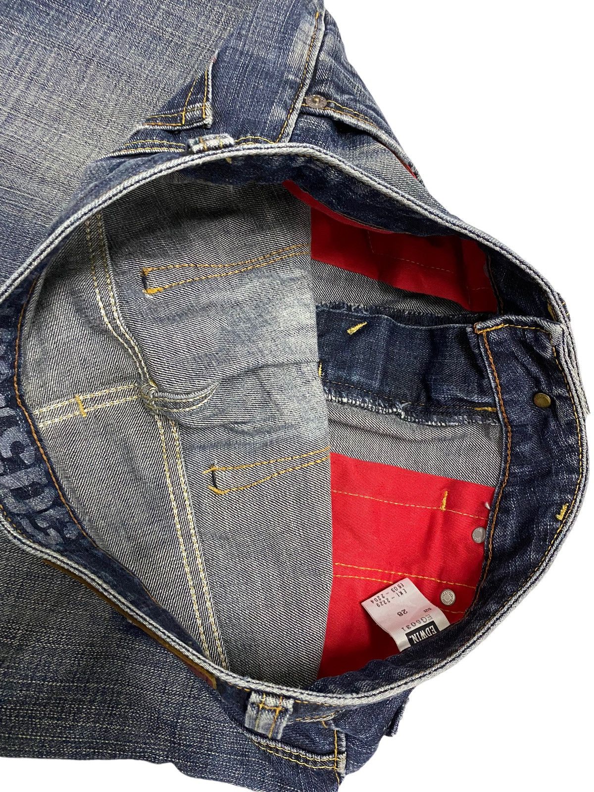 20471120 × Edwin × Japanese Brand Edwin 503 Bootcut Blue Trip Edgeline Washed Denim Size US 30 / EU 46 - 20 Thumbnail