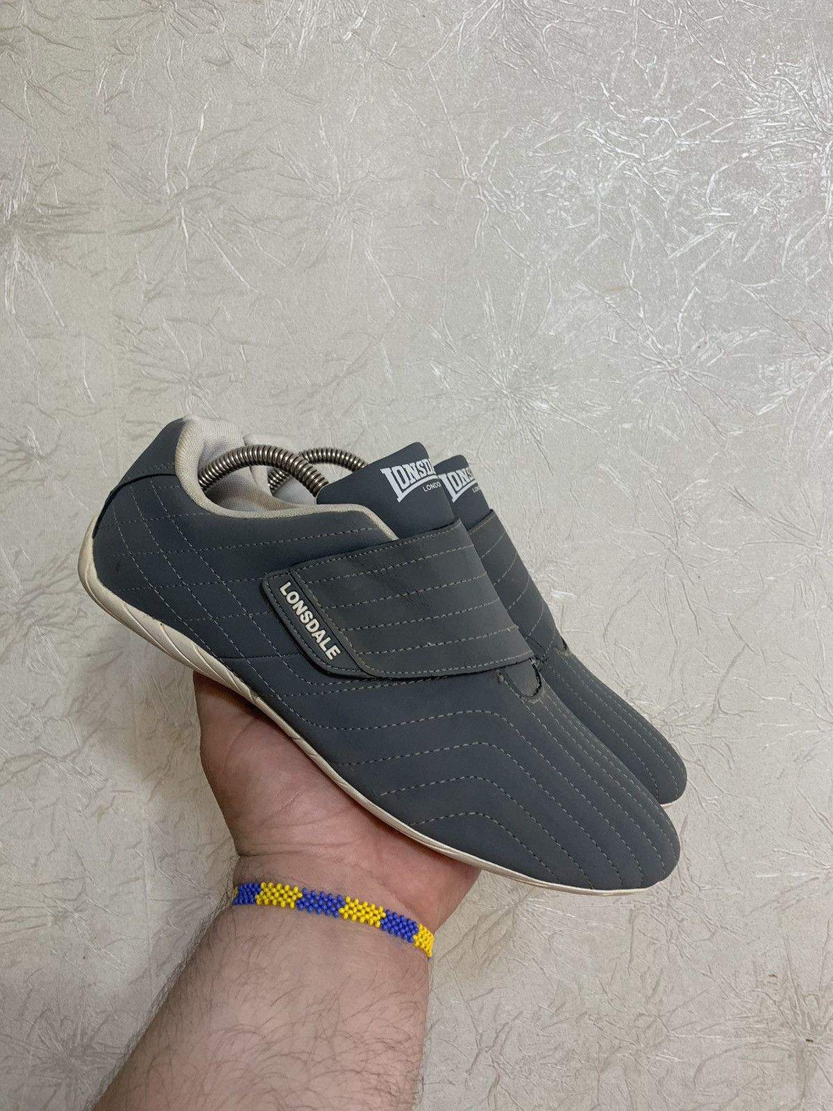 Vintage Lonsdale Velcro Avant Garde Grey Sneakers Y2K Shoes