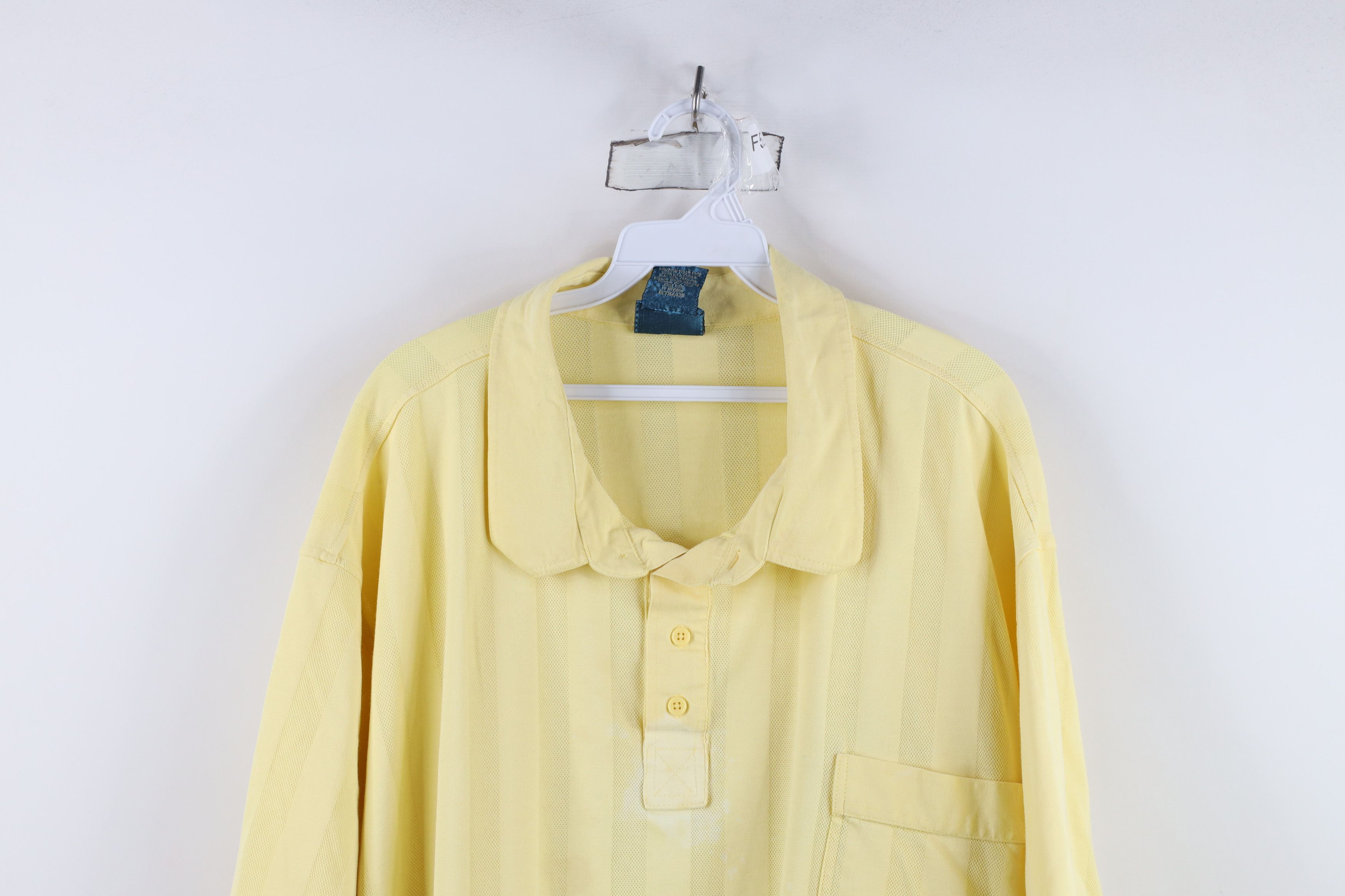 Vintage Vintage 90s Streetwear Knit Pullover Polo Shirt Yellow Size US XXL / EU 58 / 5 - 2 Thumbnail