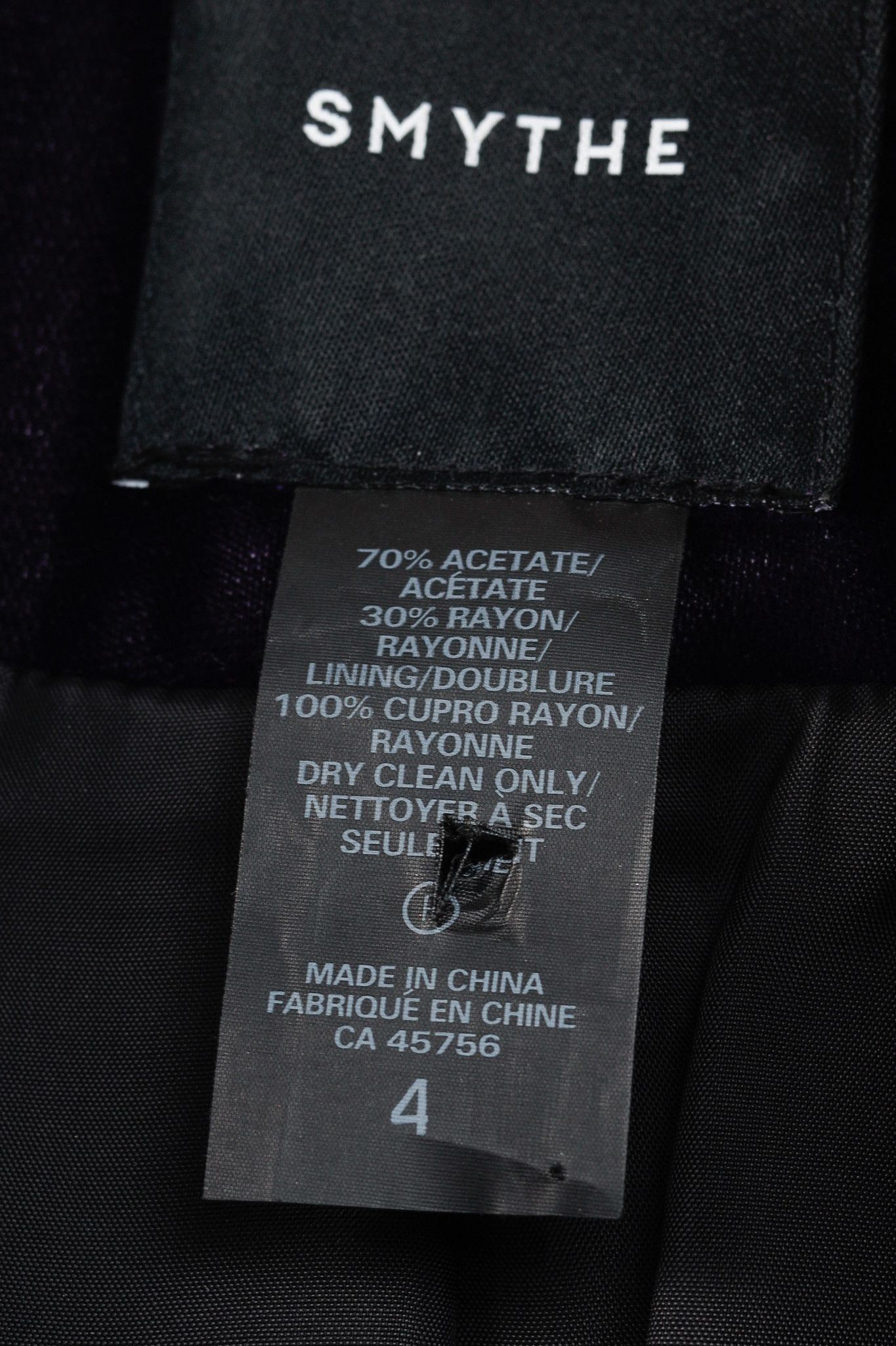 SMYTHE Smythe Purple Velvet Peaked Lapel Blazer Size S / US 4 / IT 40 - 9 Thumbnail