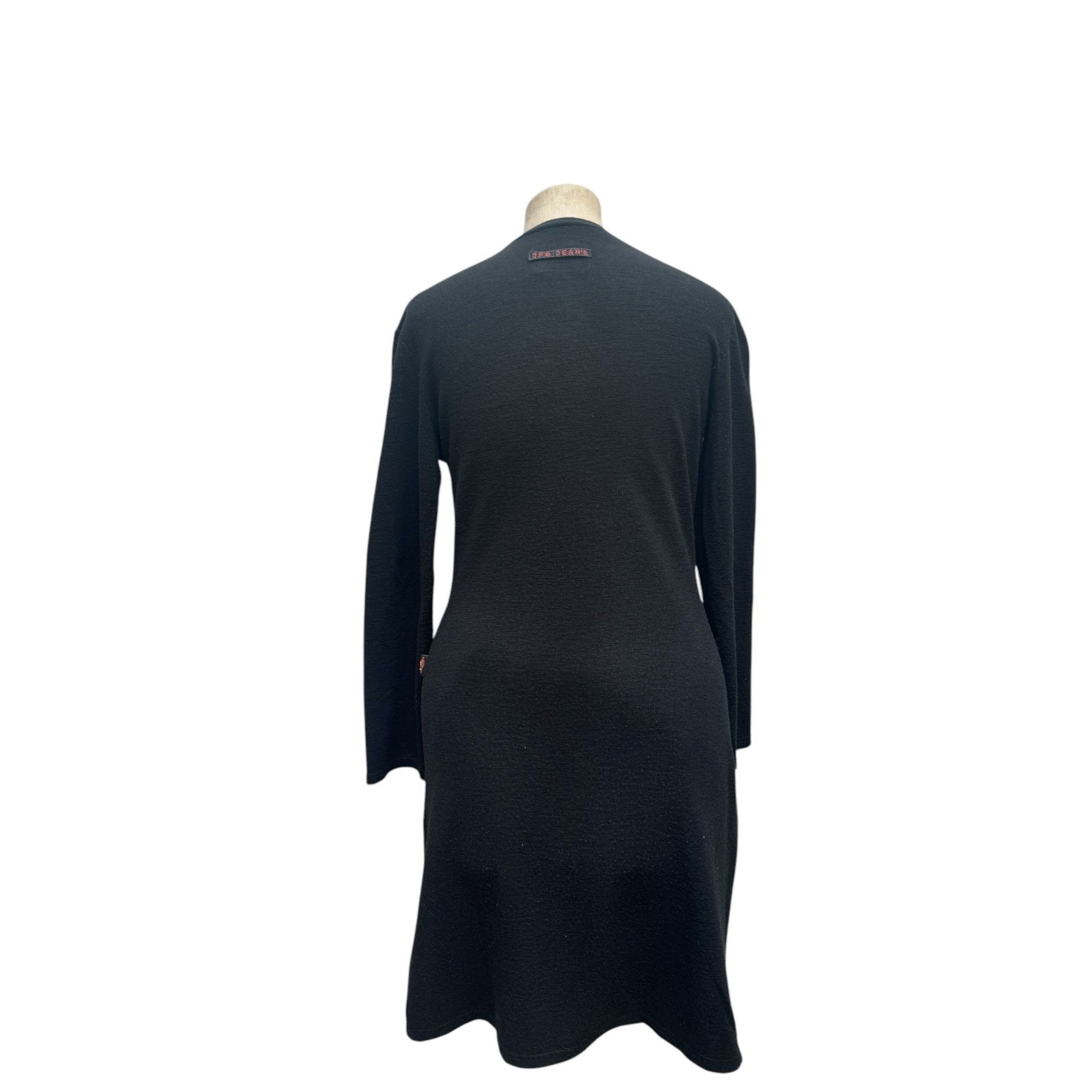 Jean Paul Gaultier Vintage Black Wool Front zipped Dress Size L / US 10 / IT 46 - 4 Thumbnail