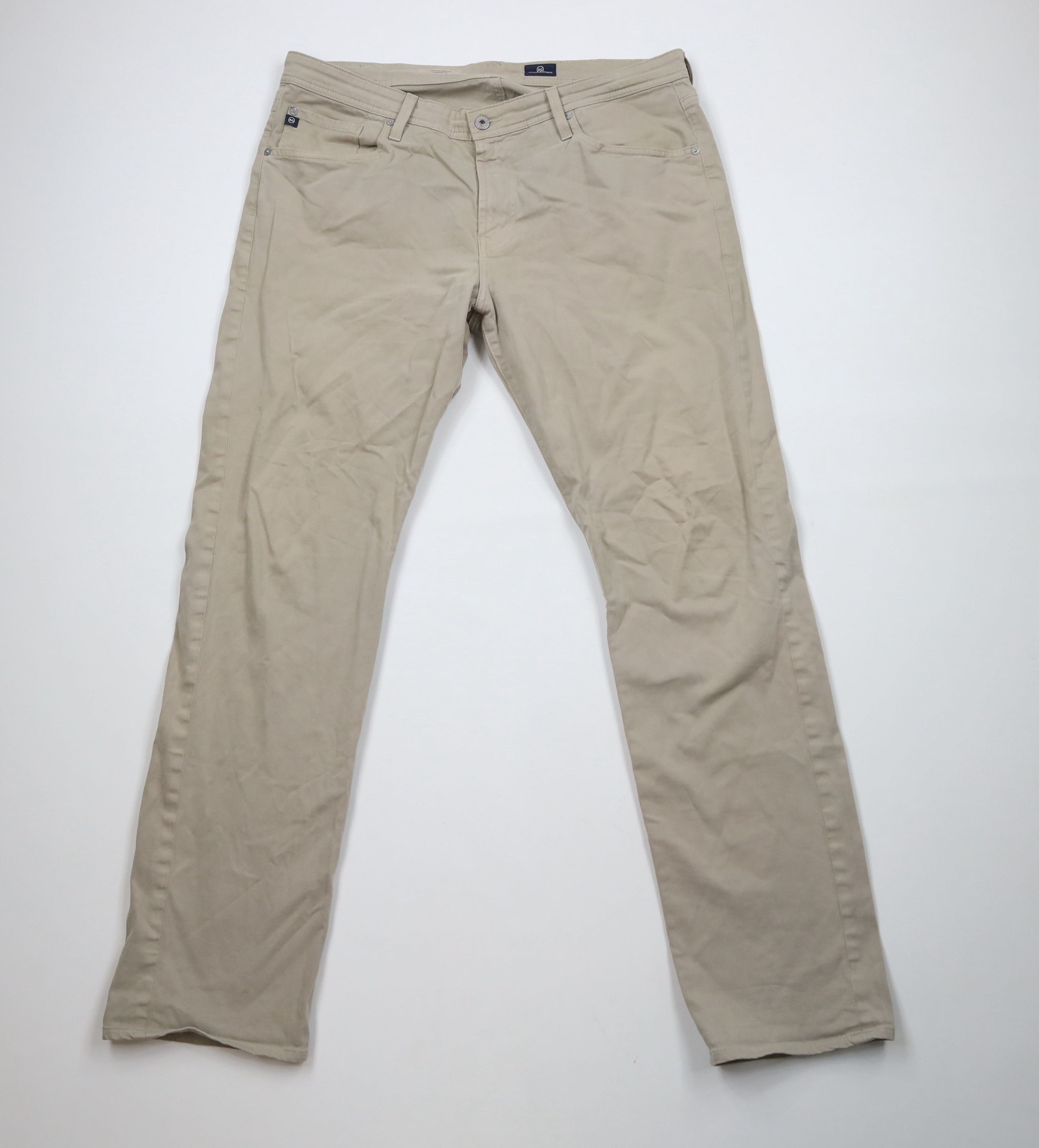 AG Adriano Goldschmied × Vintage Adriano Goldschmied The Graduate Tailored Leg Pants Beige Size US 36 / EU 52 - 1 Thumbnail