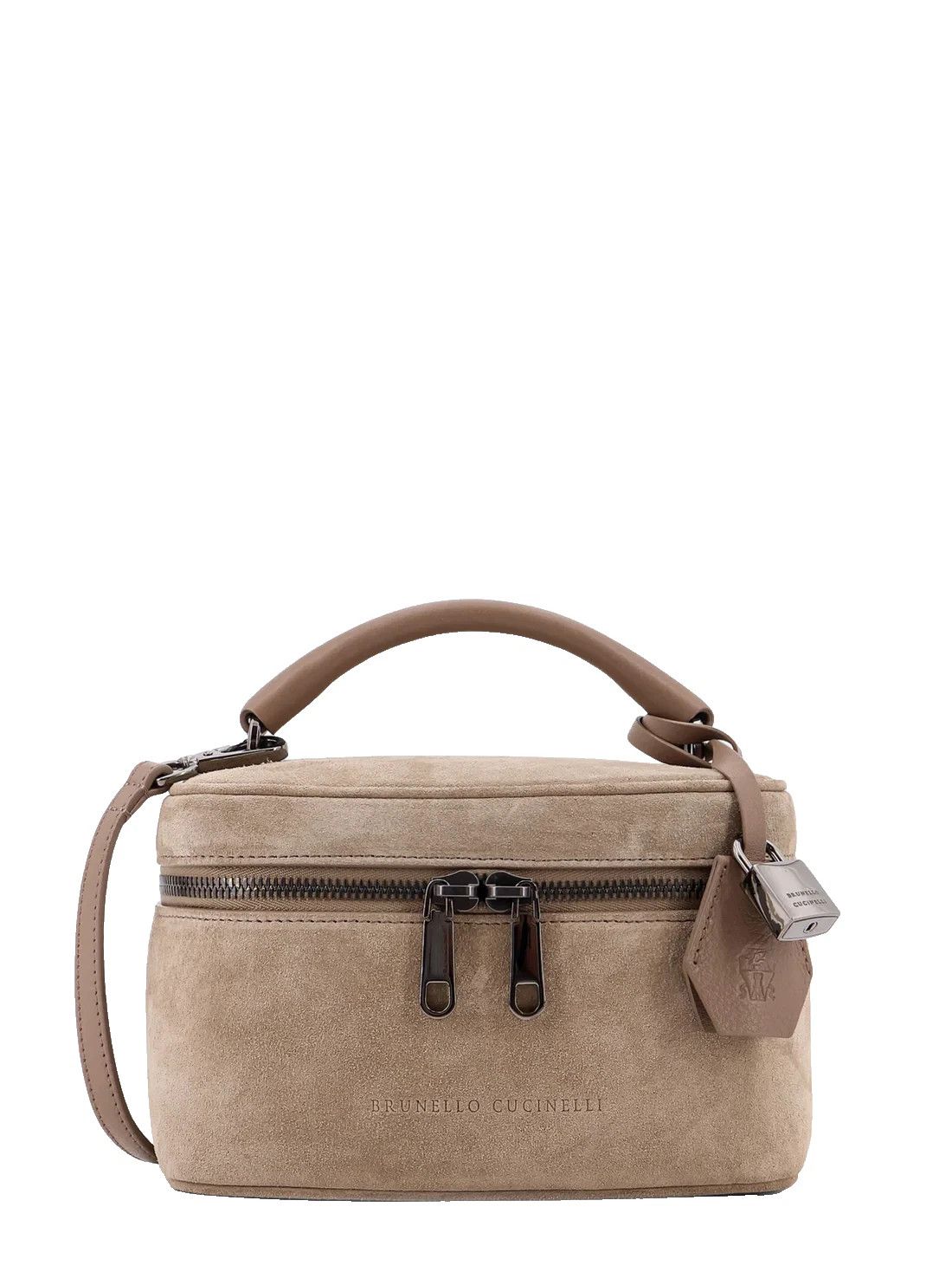 Brunello Cucinelli BRUNELLO CUCINELLI Beige Suede Vanity Bag New & Authentic Size ONE SIZE - 1 Thumbnail