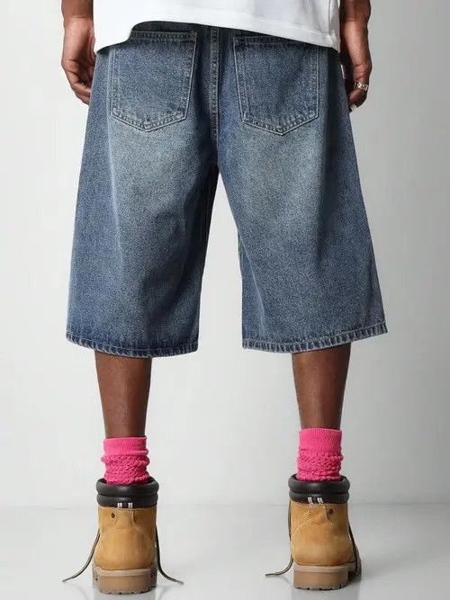 Jean Pants Washed Denim Jeans Drip Drill Shorts Jorts Size US 32 / EU 48 - 4 Thumbnail