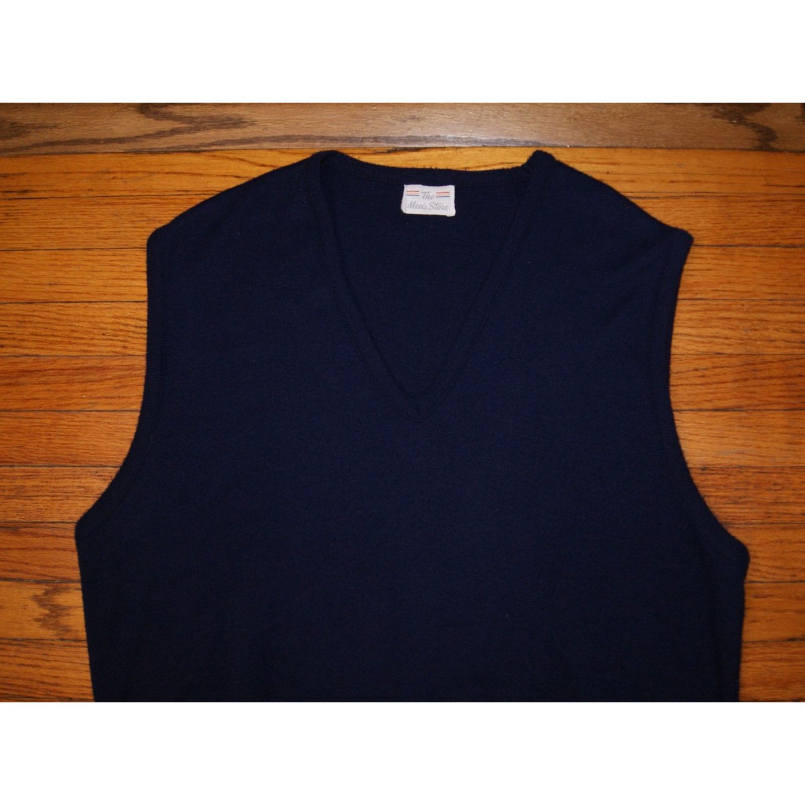 Vintage VTG The Mens Store JcPenney Mens XL Navy Vneck Sweater Vest Size US XL / EU 56 / 4 - 2 Thumbnail