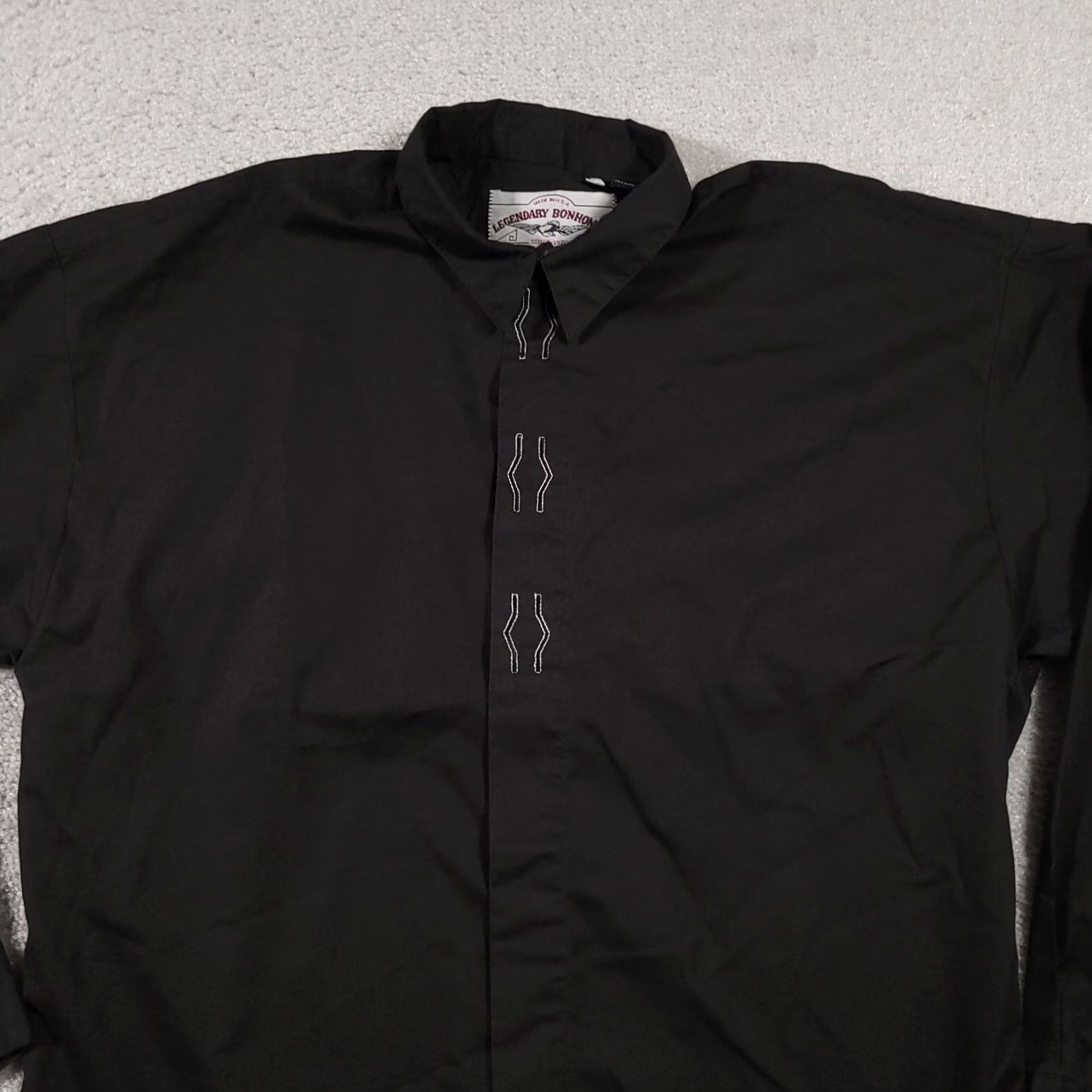 Vintage VINTAGE Bonhomme Button-Up Shirt Mens Medium Black Western Made In USA Shirt Size US M / EU 48-50 / 2 - 3 Thumbnail