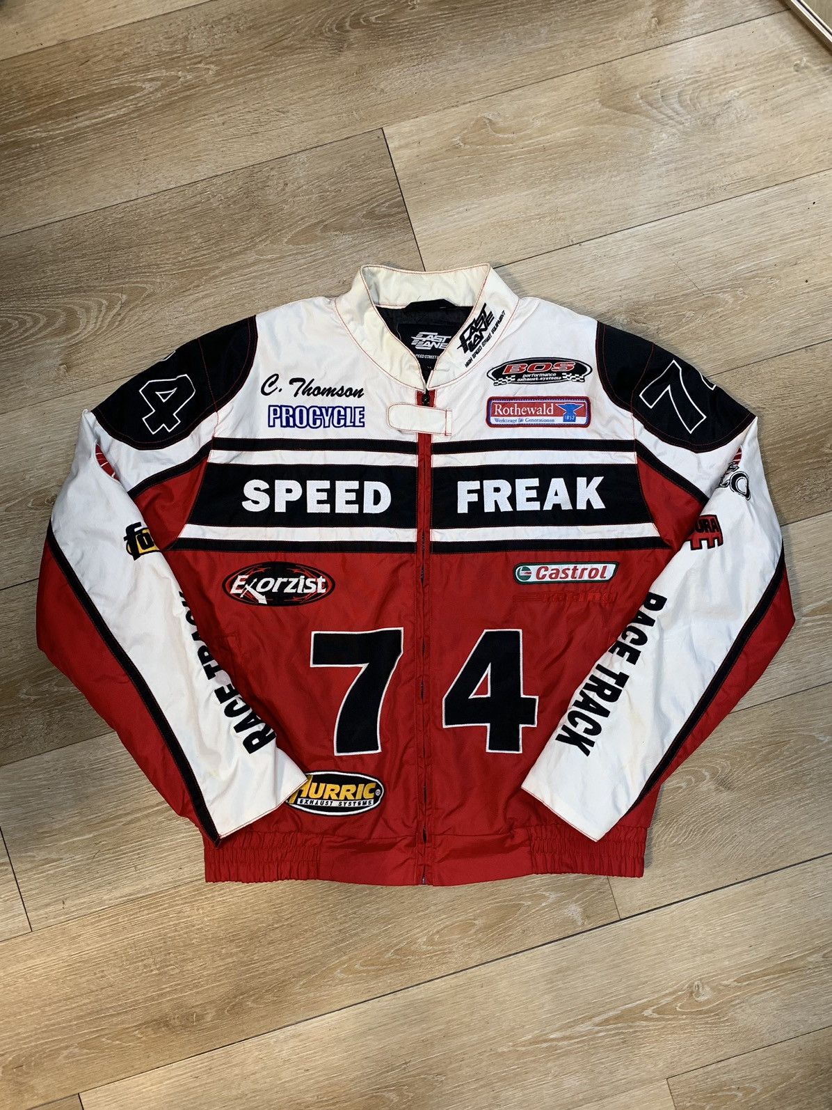 image of Speed Rider Racing Crew Jacket in Red, Men's (Size Medium)