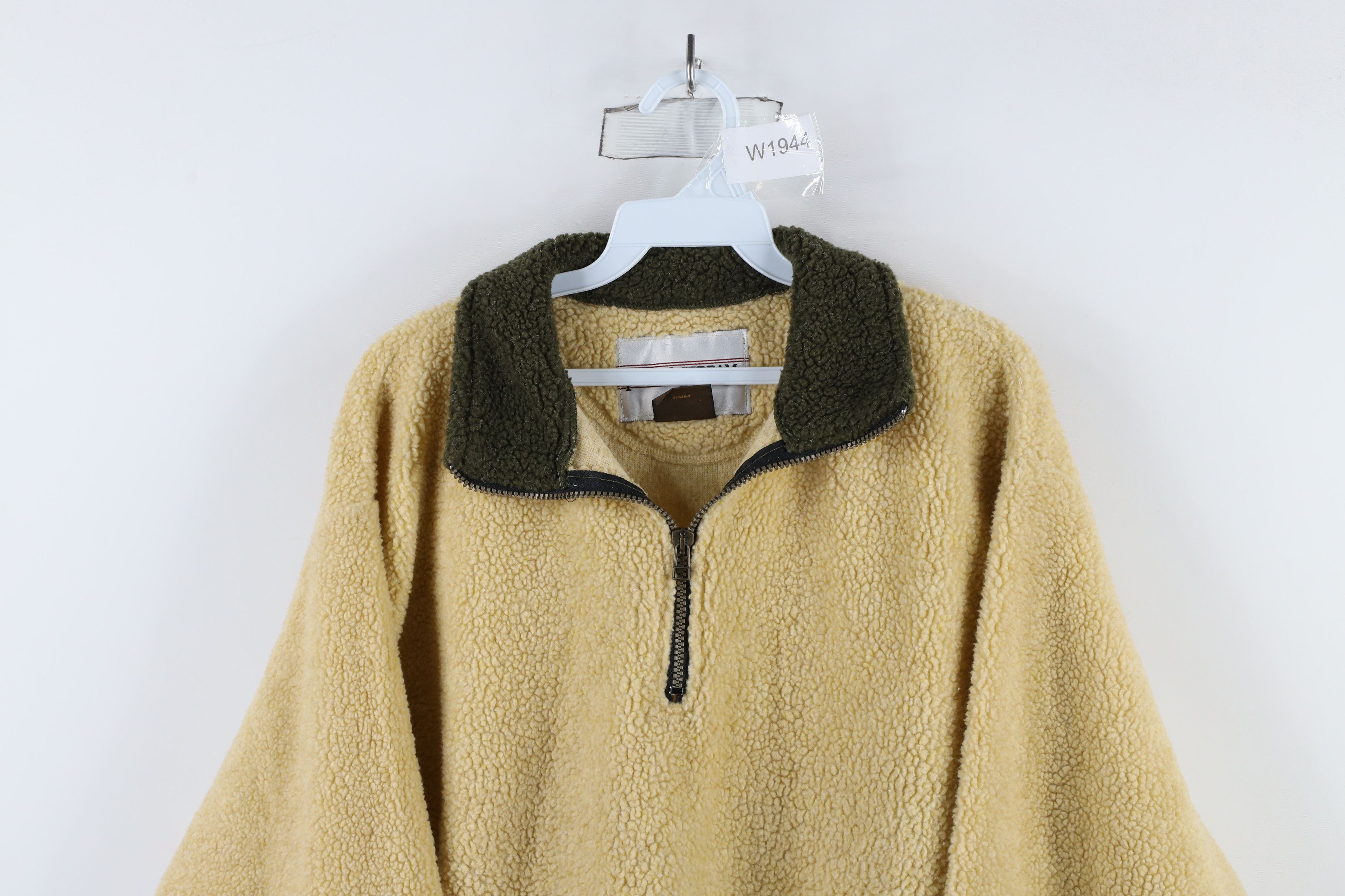 Vintage Vintage 90s Streetwear Fleece Half Zip Sweater Beige USA Size US L / EU 52-54 / 3 - 2 Thumbnail