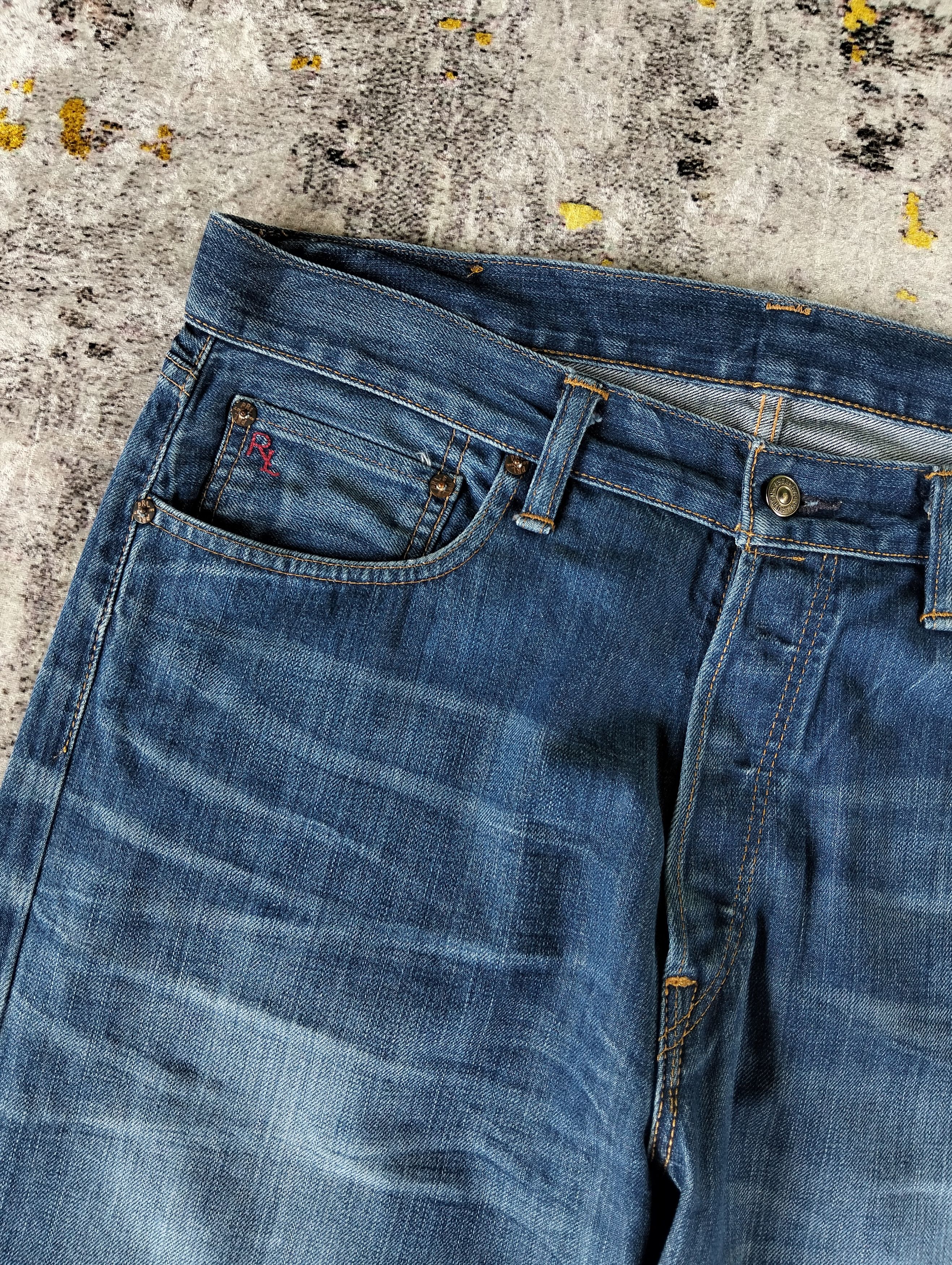 RRL Ralph Lauren PRL Polo Ralph Lauren Button Fly StraightFit 650 Denim Jeans Size US 35 - 4 Thumbnail