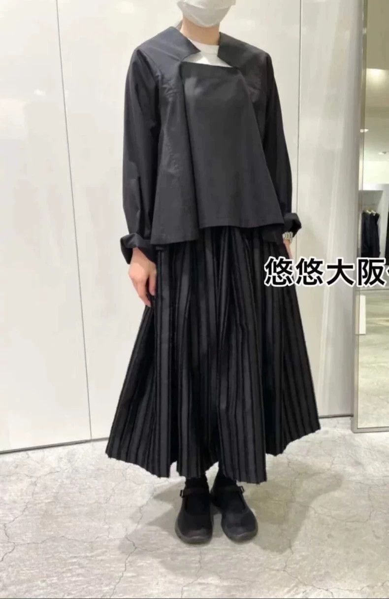 Comme des Garcons Comme Des Garcons size S Black flocked fur-trimmed striped Size 25" / US 0 / IT 36 - 1 Thumbnail