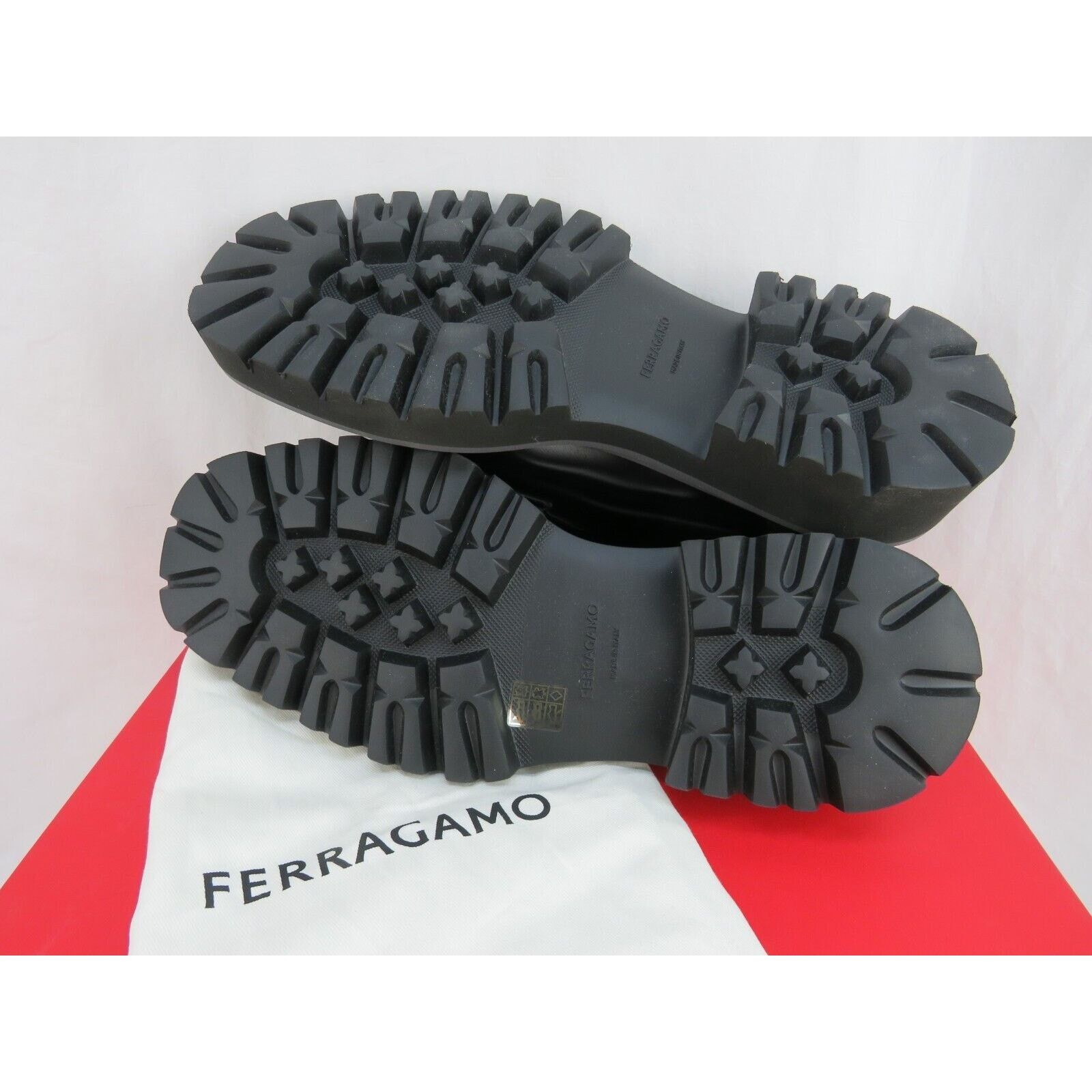 Salvatore Ferragamo FERRAGAMO FLICKER BLACK LEATHER LOGO LUG SOLE OXFORDS 9 M IT Size US 10 / EU 43 - 8 Thumbnail