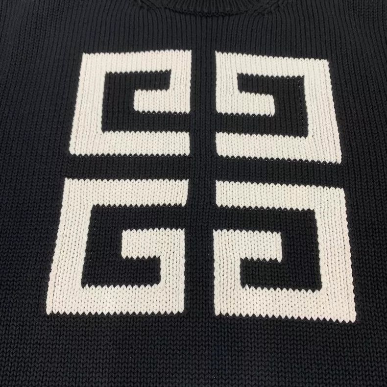 Givenchy Givenchy Black Destroyed Big Logo Knitwear Sweater Size US XL / EU 56 / 4 - 7 Thumbnail