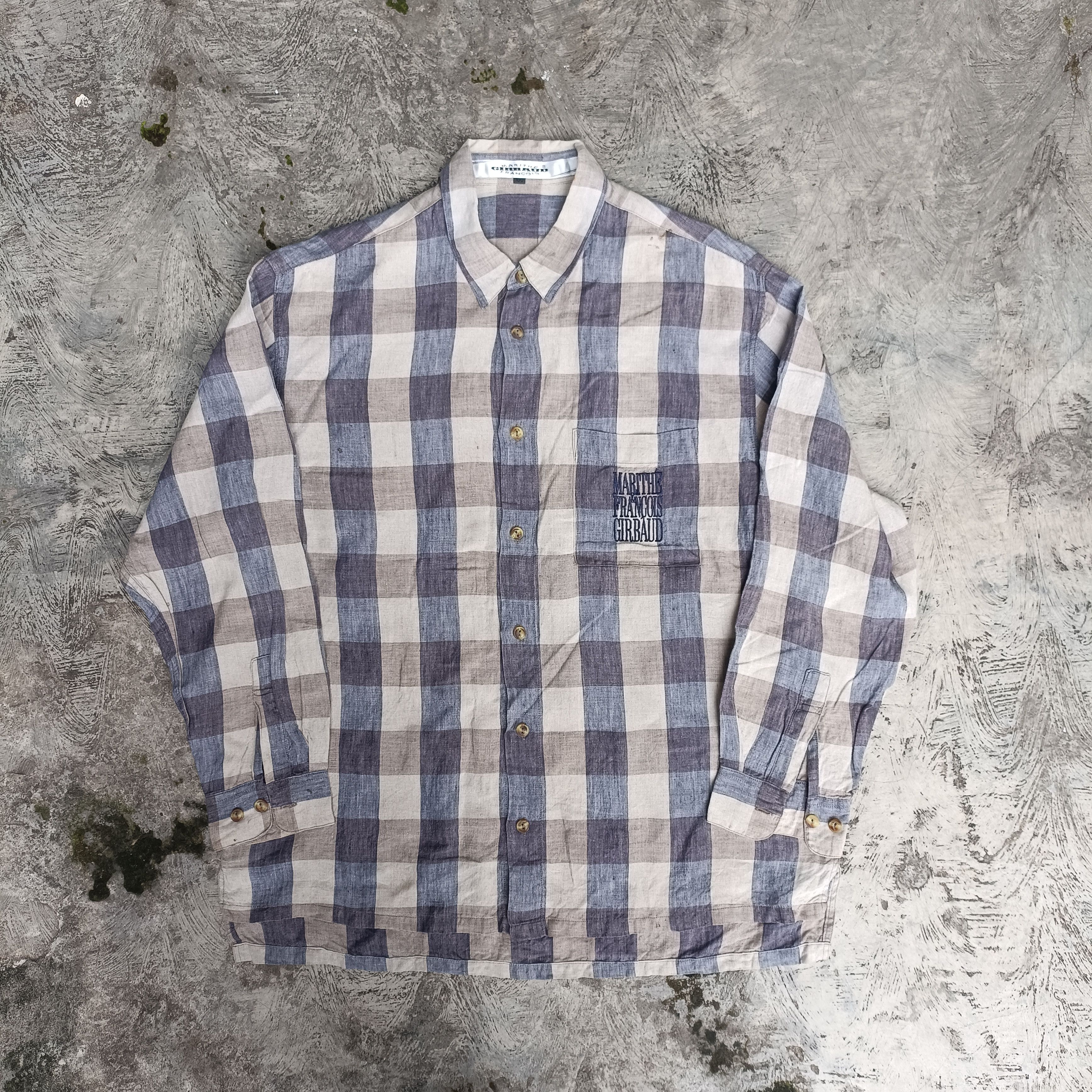 Marithe + Francois Girbaud Vintage MFG Plaid Tartan linen shirt Size US L / EU 52-54 / 3 - 1 Thumbnail