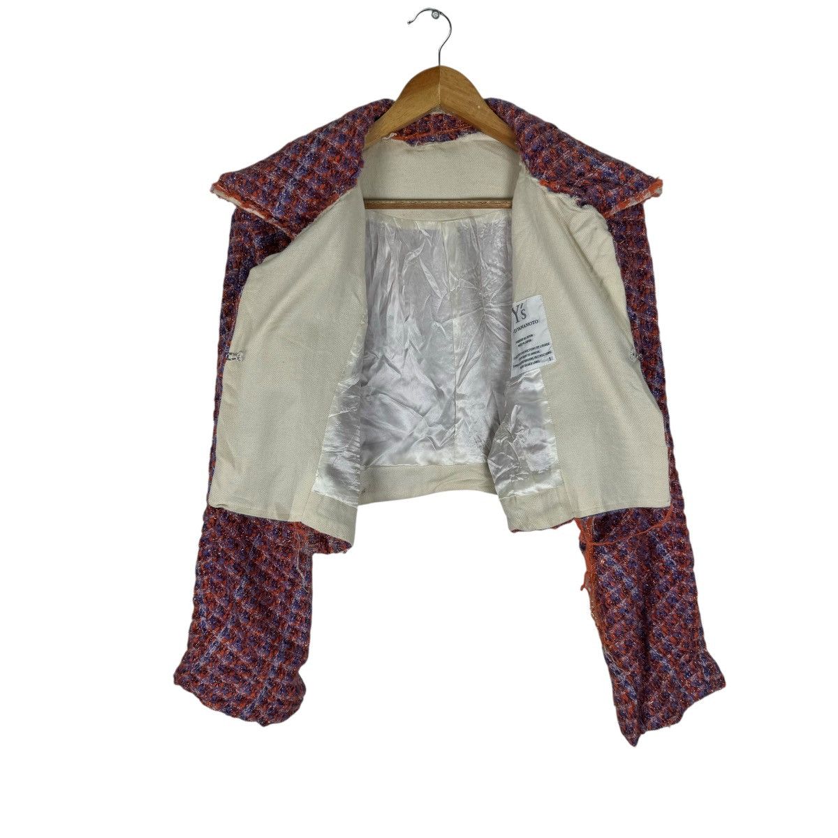 Yohji Yamamoto 🌟YOHJI YAMAMOTO 2000s TWEED CROPPED JACKET Size S / US 4 / IT 40 - 11 Thumbnail