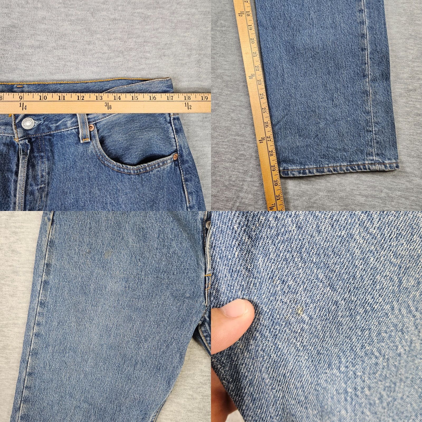 Levi's VINTAGE Levi's 501 Jeans Button Fly Blue 32 Inseam 30 USA Straight Mens Regular Denim Made in USA Levi's 501 Series 501 Model 90s Theme USA Century Size US 32 / EU 48 - 8 Thumbnail