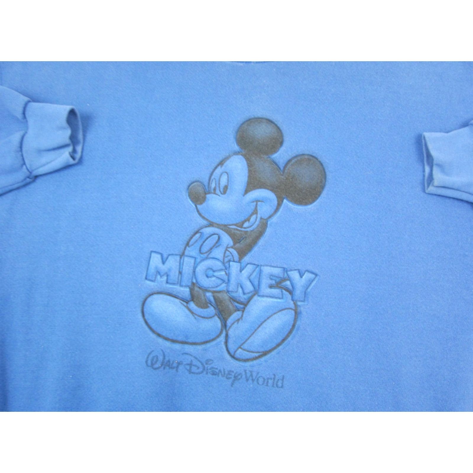 Disney VINTAGE Disney Mickey Mouse Sweatshirt Mens XL Blue 90s Cartoon 3D Logo Crew Neck Fleece Pullover Size US XL / EU 56 / 4 - 2 Thumbnail