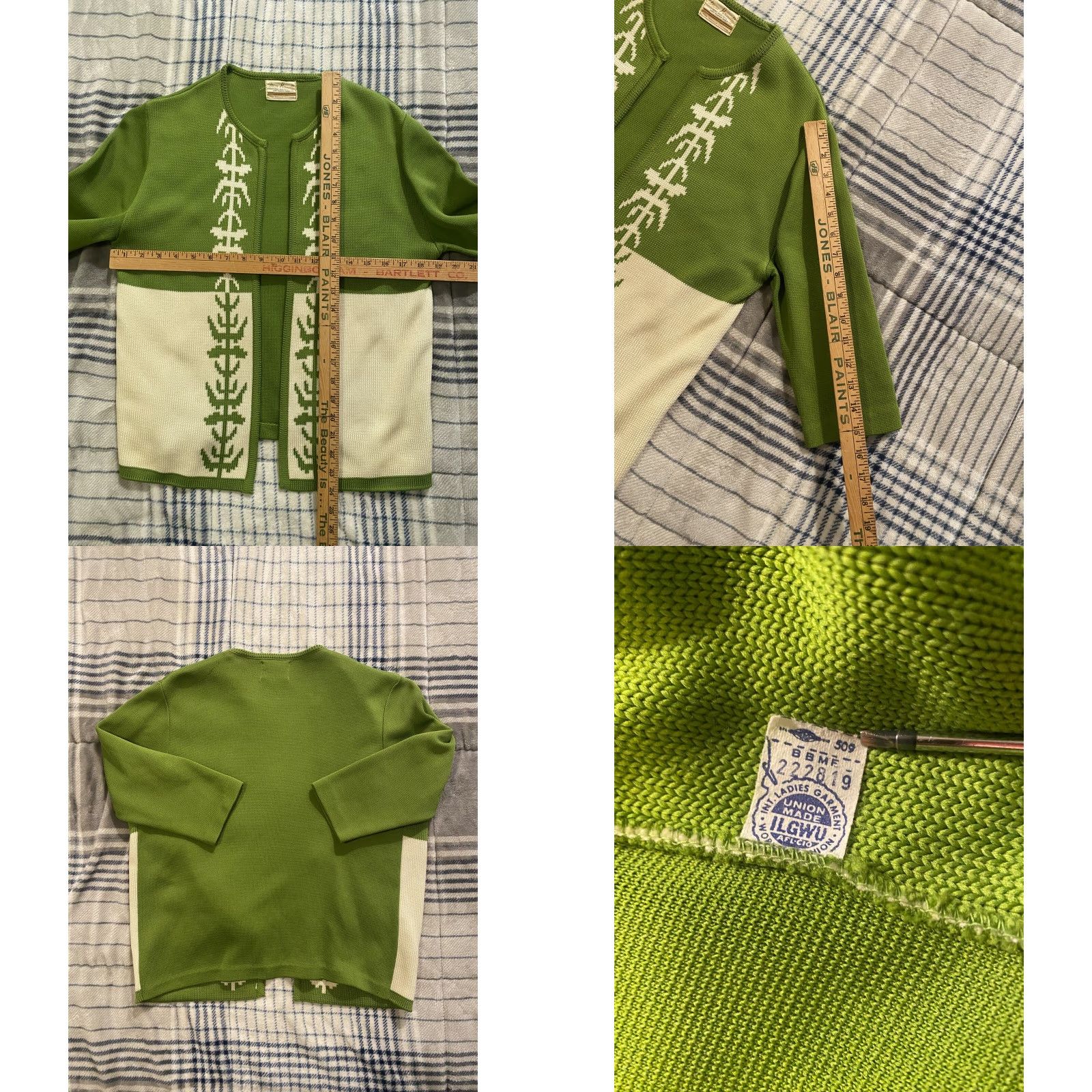 Vintage VINTAGE Miss Pernilla 3 Piece Outfit Skirt Shirt Cardigan Womens Size Medium Green 60s 1960s Polyester Art Deco M/L Size M / US 6-8 / IT 42-44 - 9 Thumbnail