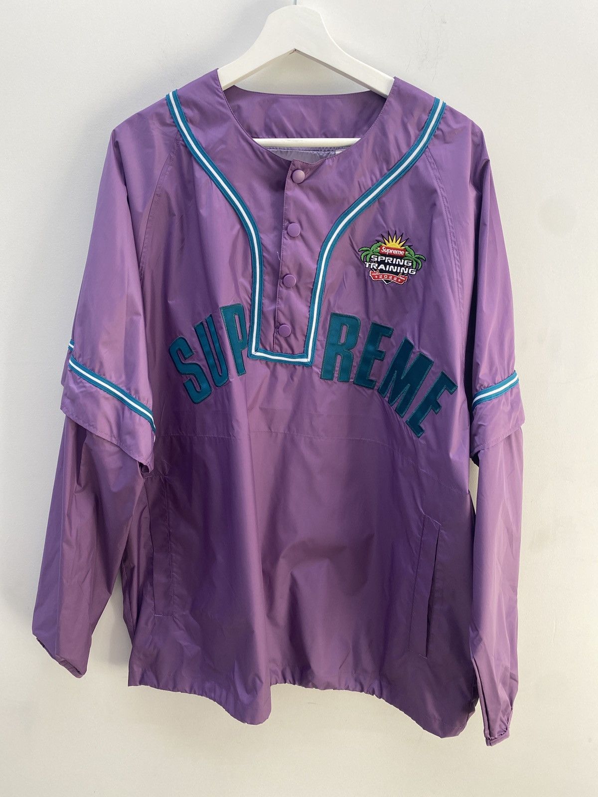 Supreme Supreme snap-off Sleeve L/S Baseball Top. | Grailed