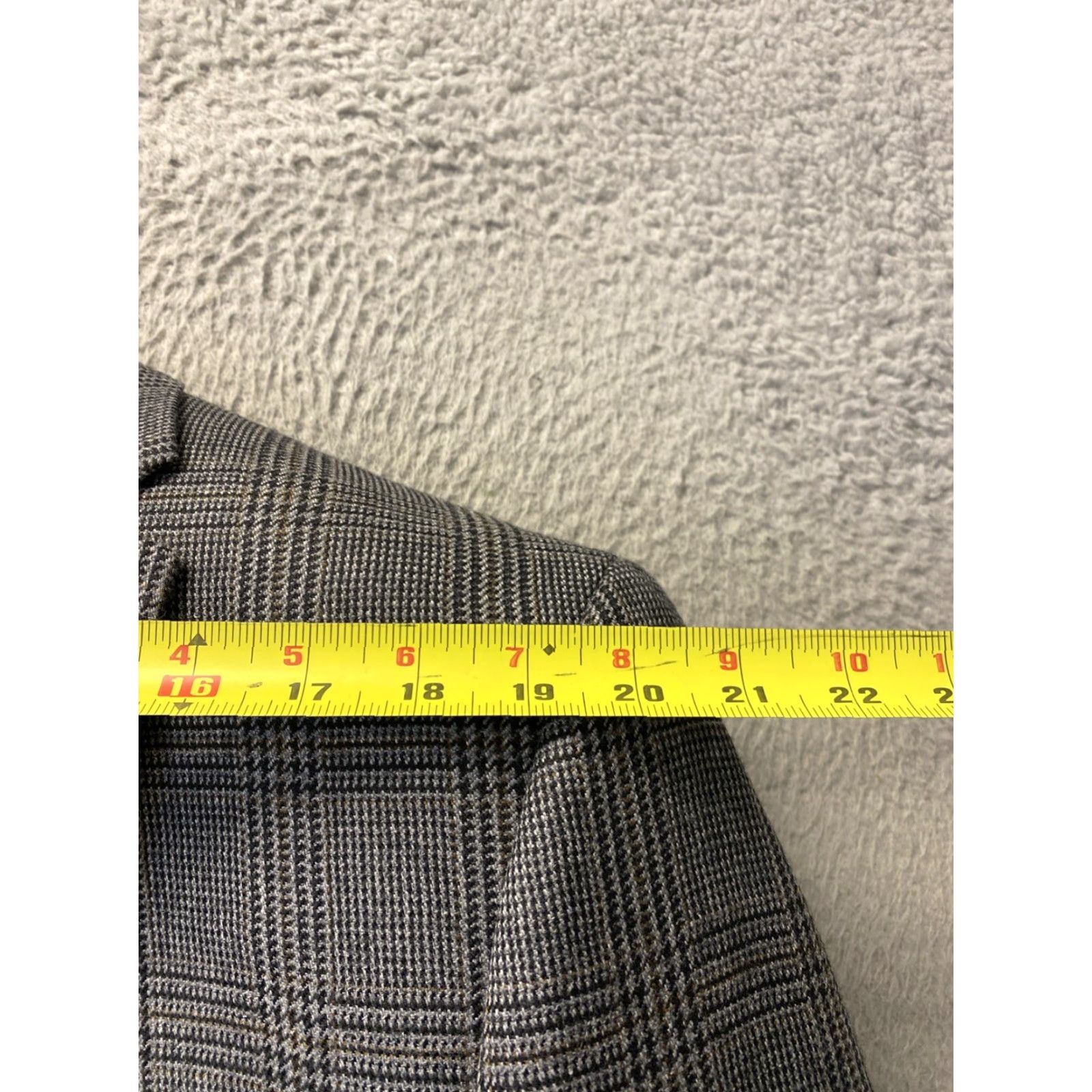 Ralph Lauren VINTAGE Ralph Lauren Blazer Jacket Gray Glen Plaid Houndstooth 46R Wool Mens Size 46R - 7 Thumbnail