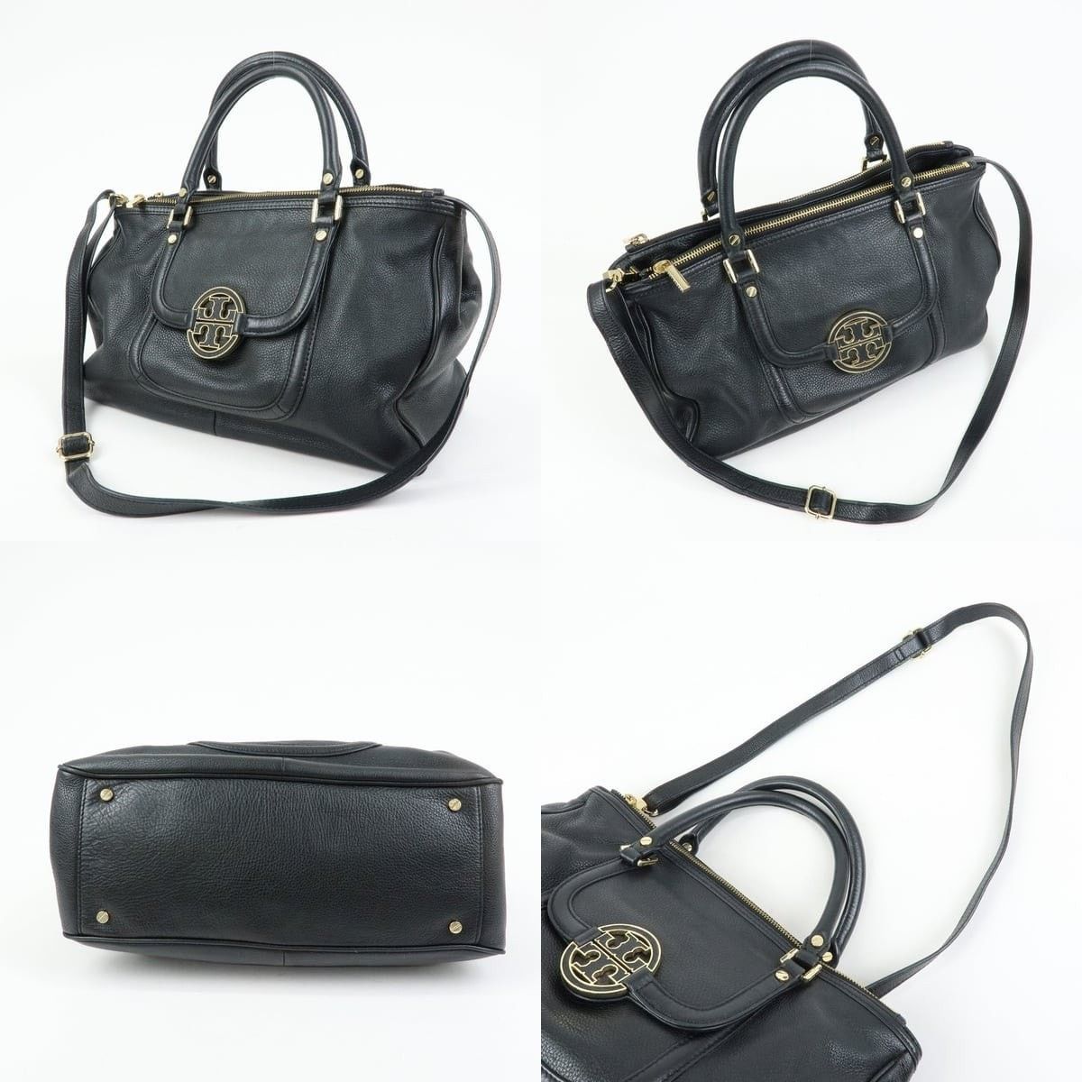 Tory Burch Tory Burch Amanda Leather Satchel Black Size ONE SIZE - 3 Thumbnail