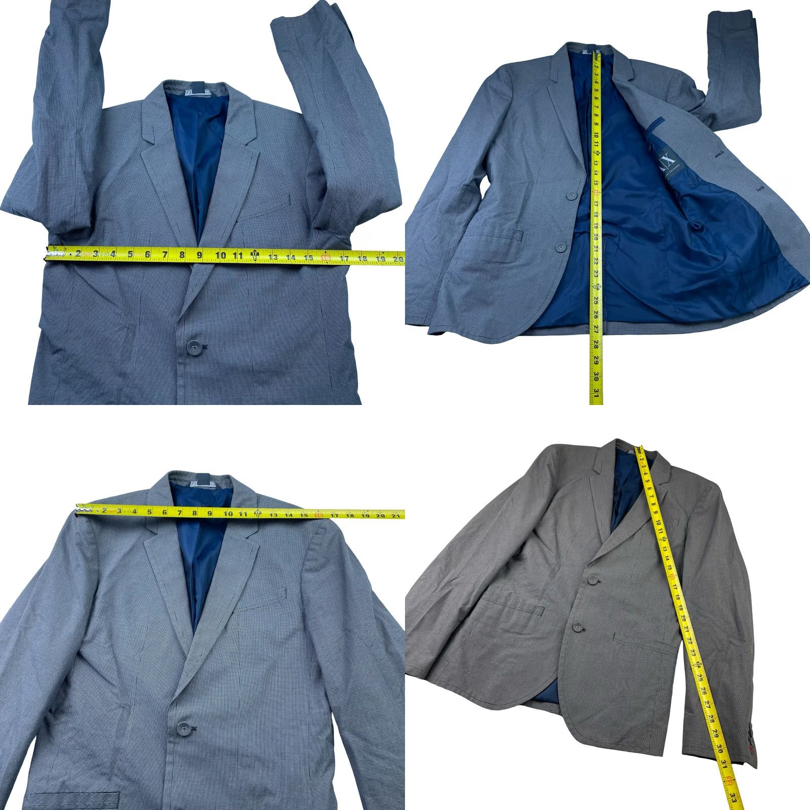 Armani Exchange Armani Exchange Blazer Men's Slim Fit Gray Micro-Houndstooth Cotton 36R Size 36R - 8 Thumbnail