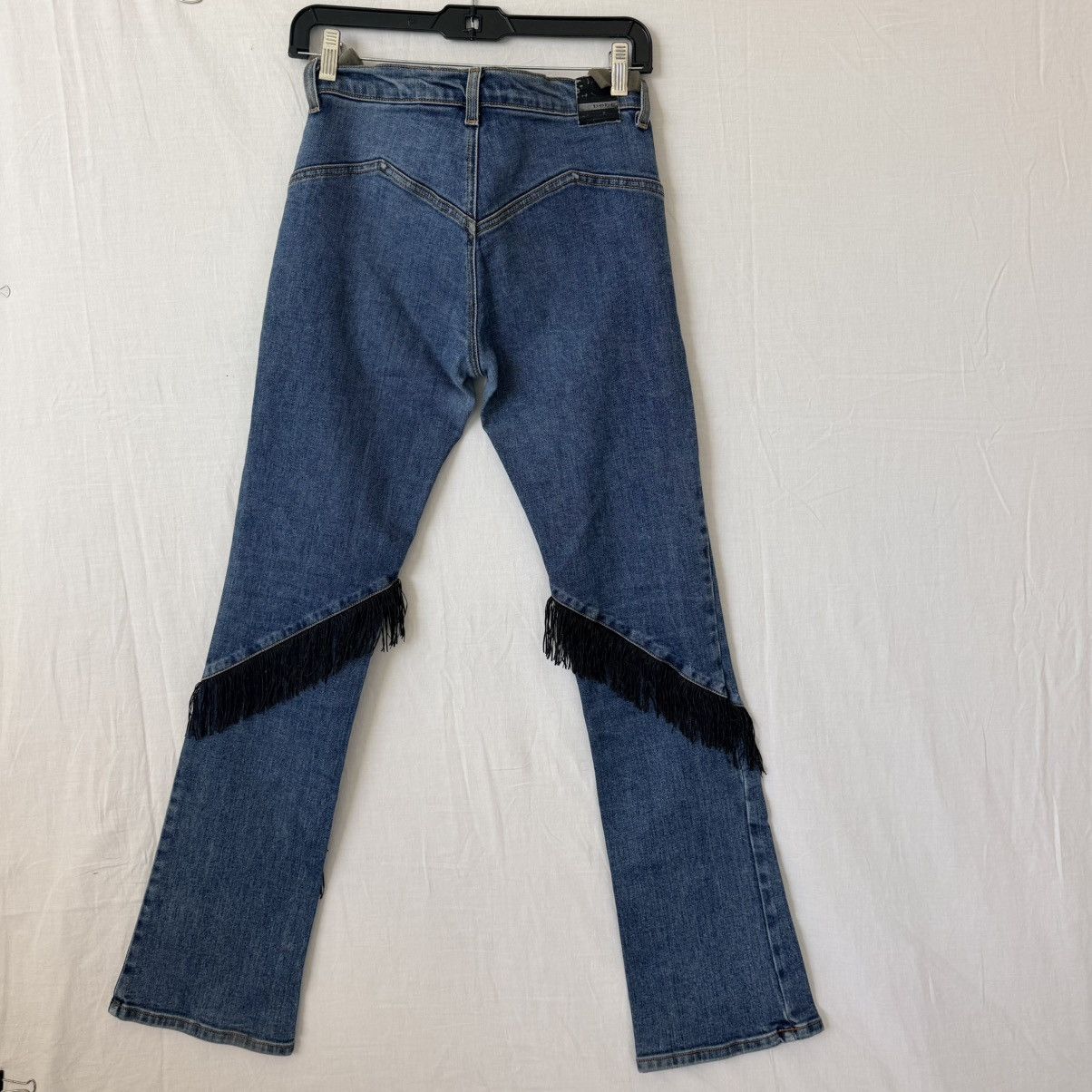 Bebe Bebe Y2K Low Rise Faux Leather Fringe Bootcut Jeans 27 Size 27" / US 4 / IT 40 - 4 Thumbnail
