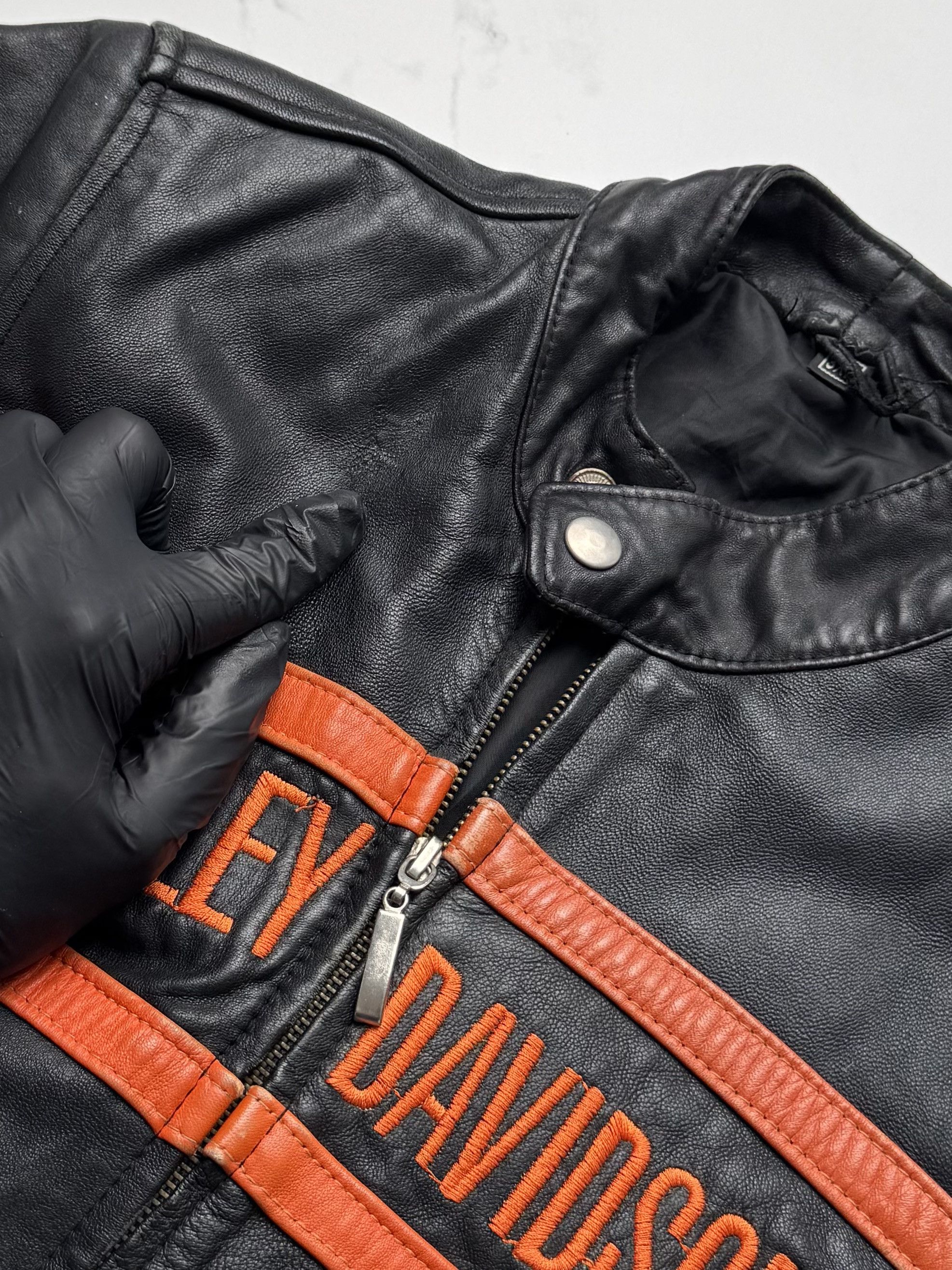 Vintage Y2K Leather Jacket Womens Orange Biker Zip Up Moto Style Size M / US 6-8 / IT 42-44 - 11 Thumbnail