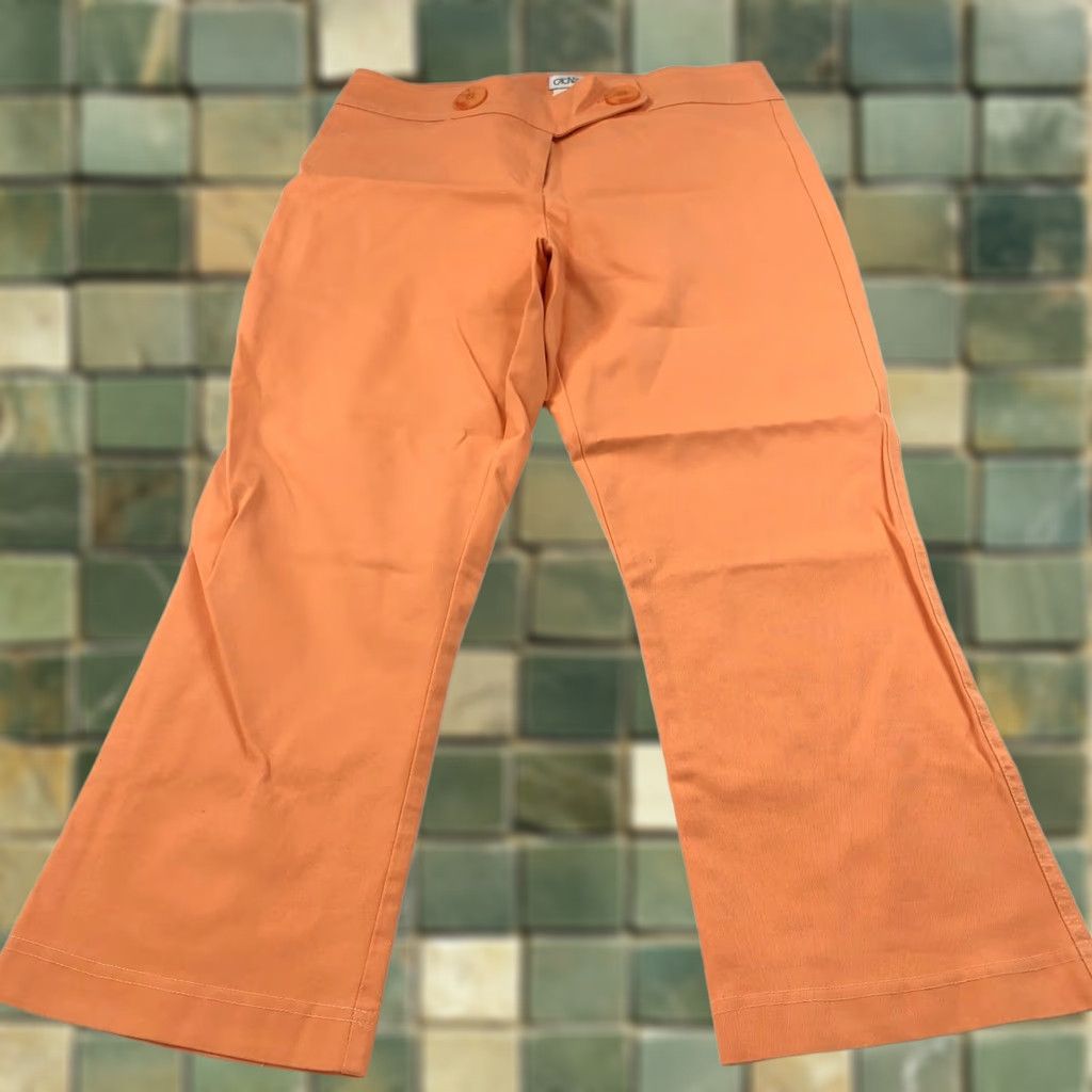 Vintage Cache 6 Cotton Mid Rise Crop Capri Pants 6 Orange Capri Pants Women Regular Inseam 24in Cow-? Size 28" / US 6 / IT 42 - 1 Thumbnail