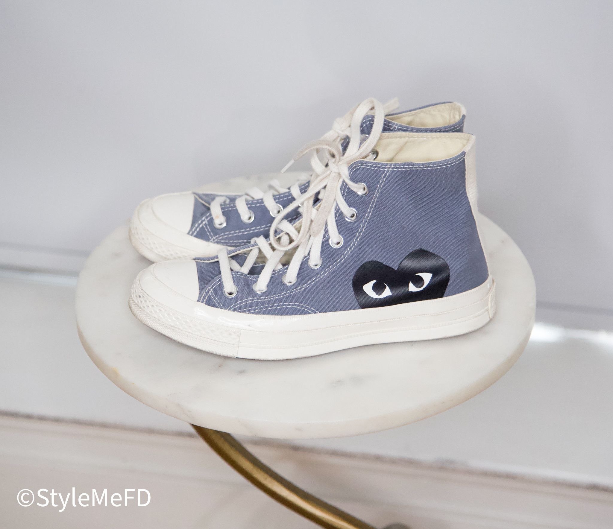Comme des Garcons PLAY × Converse Commes Des Garcon x Converse All Star Grey High Top Sneakers Size US 8 / IT 38 - 3 Thumbnail