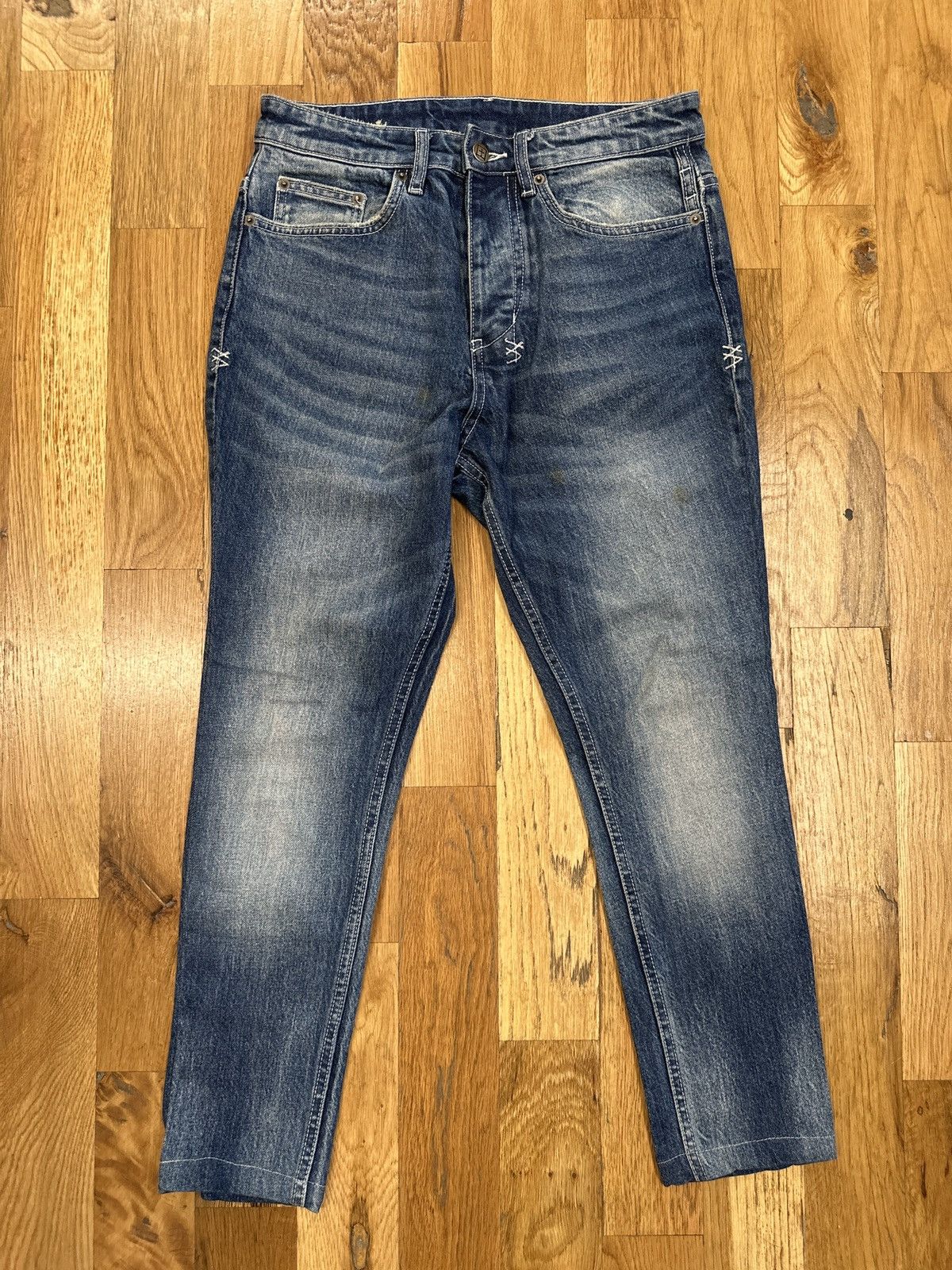 image of Ksubi Plain Dark Blue Denim Jeans Size 28, Men's