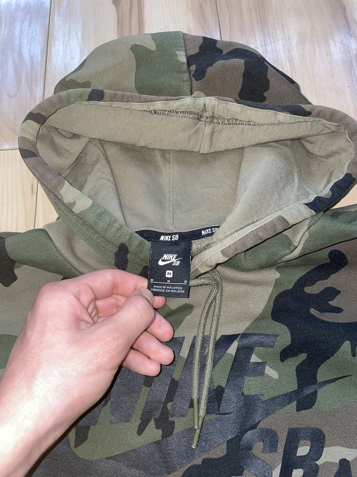 Nike × Vintage Hoodie Nike SB Camouflage Big logo Swoosh Drill Y2K Opium Size US M / EU 48-50 / 2 - 4 Thumbnail