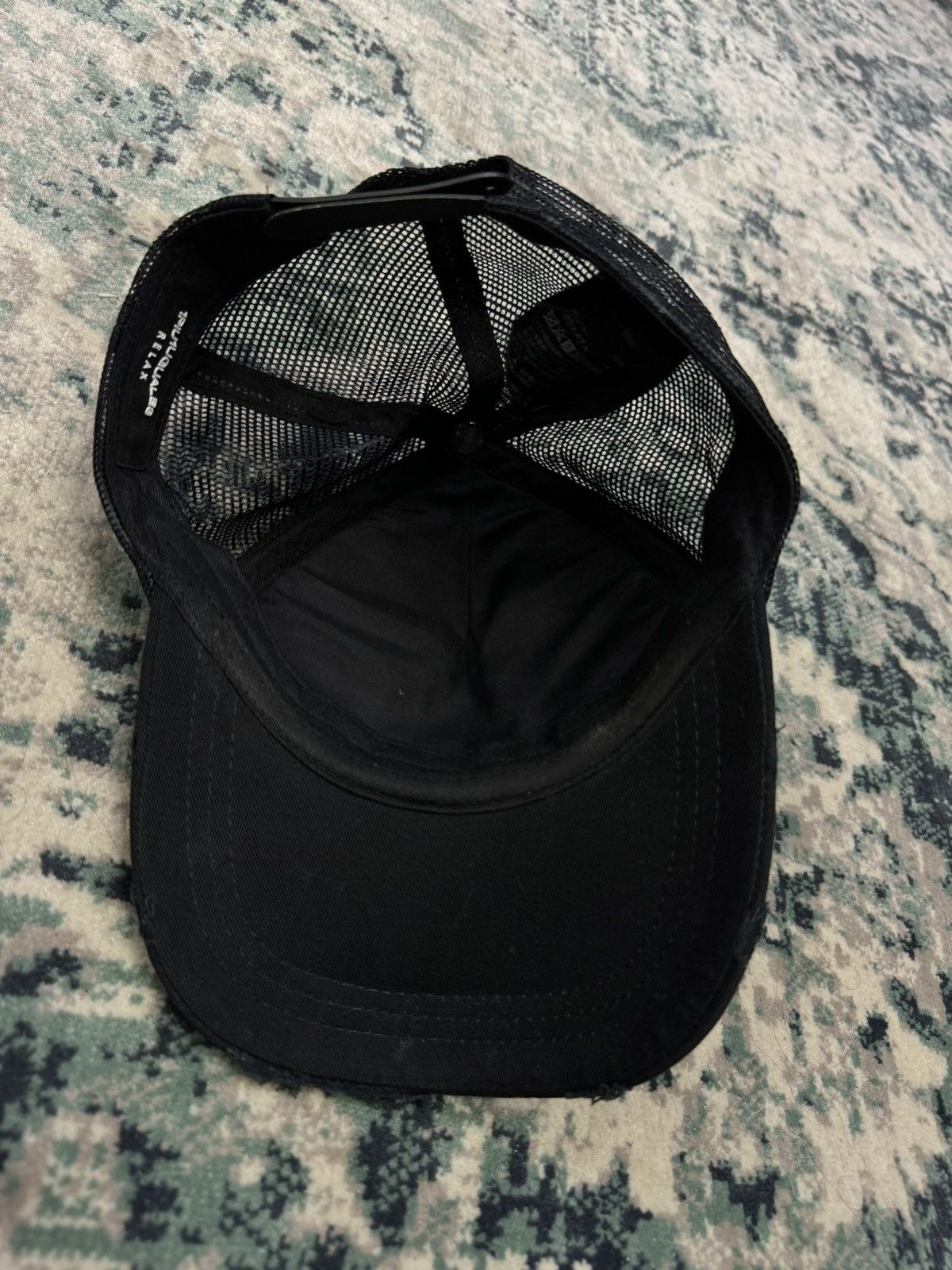 Japanese Brand 1PIU1UGUALE3 DENIM DESTROYED TRUCKER CAP HAT Size ONE SIZE - 5 Thumbnail