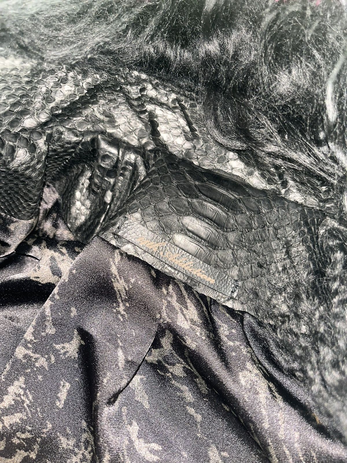 14th Addiction 14th addiction custom snakeskin cross zip
