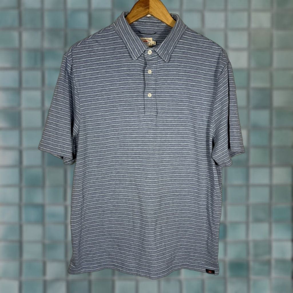 Faherty Faherty Movement Polo Shirt Mens L Blue Striped Pima Cotton Modal Stretch Logo Short Sleeve Casual Activewear Shirt Size US L / EU 52-54 / 3 - 1 Thumbnail