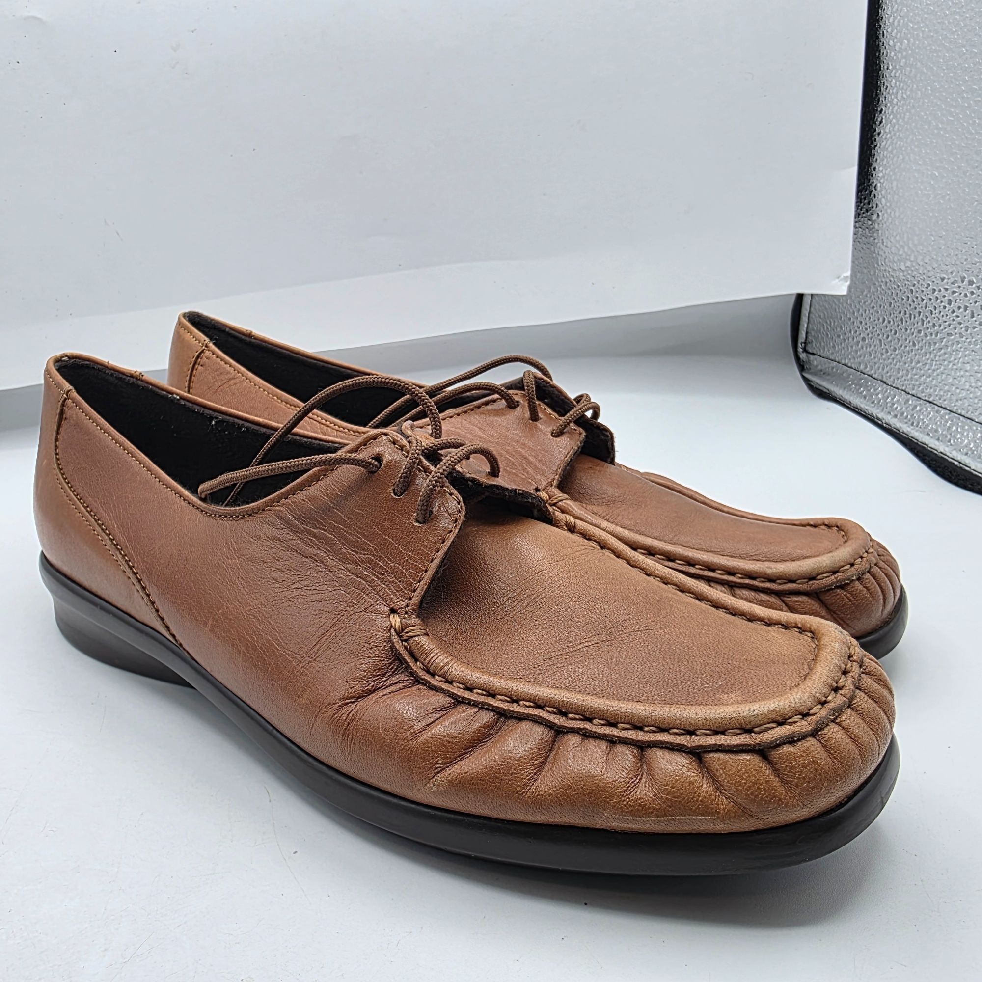 SAS SAS Petra Womens 9.5 Brown Leather Comfort Shoes Casual Loaf Size US 9.5 / IT 39.5 - 1 Thumbnail